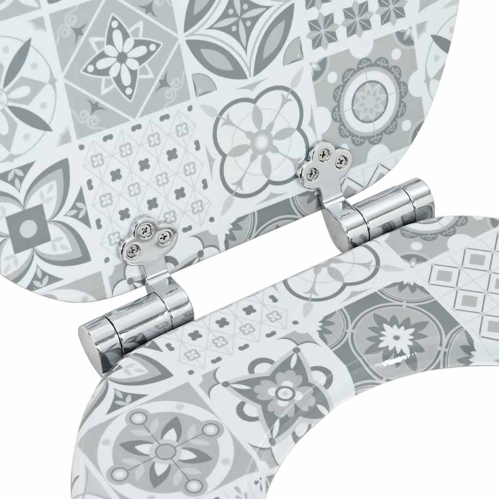 vidaXL Deska toaletowa z samoodblokowaniem Niebieska i biała porcelana