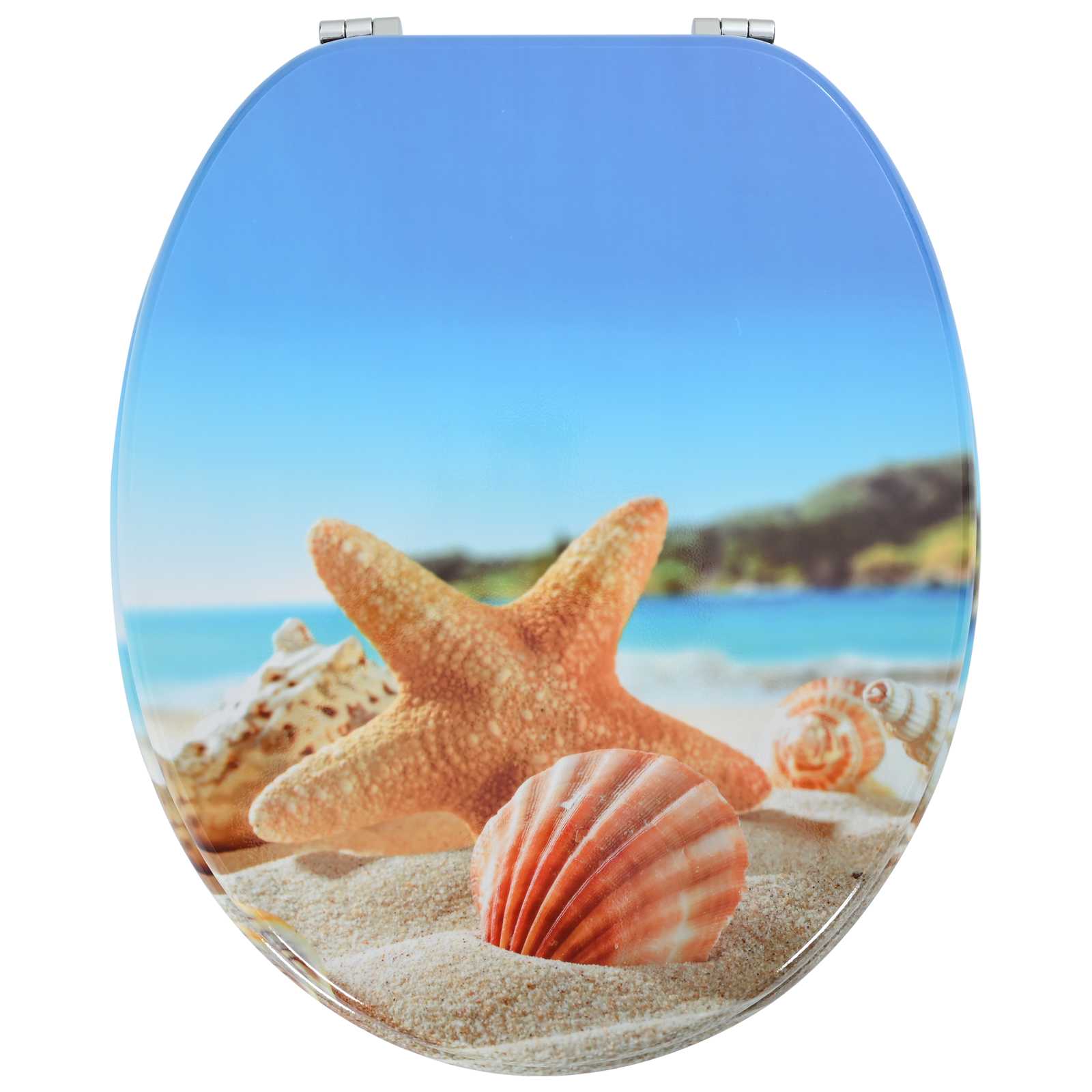 vidaXL Deska toaletowa z samoodblokowaniem Jasnoniebieski 44 x 38 cm
