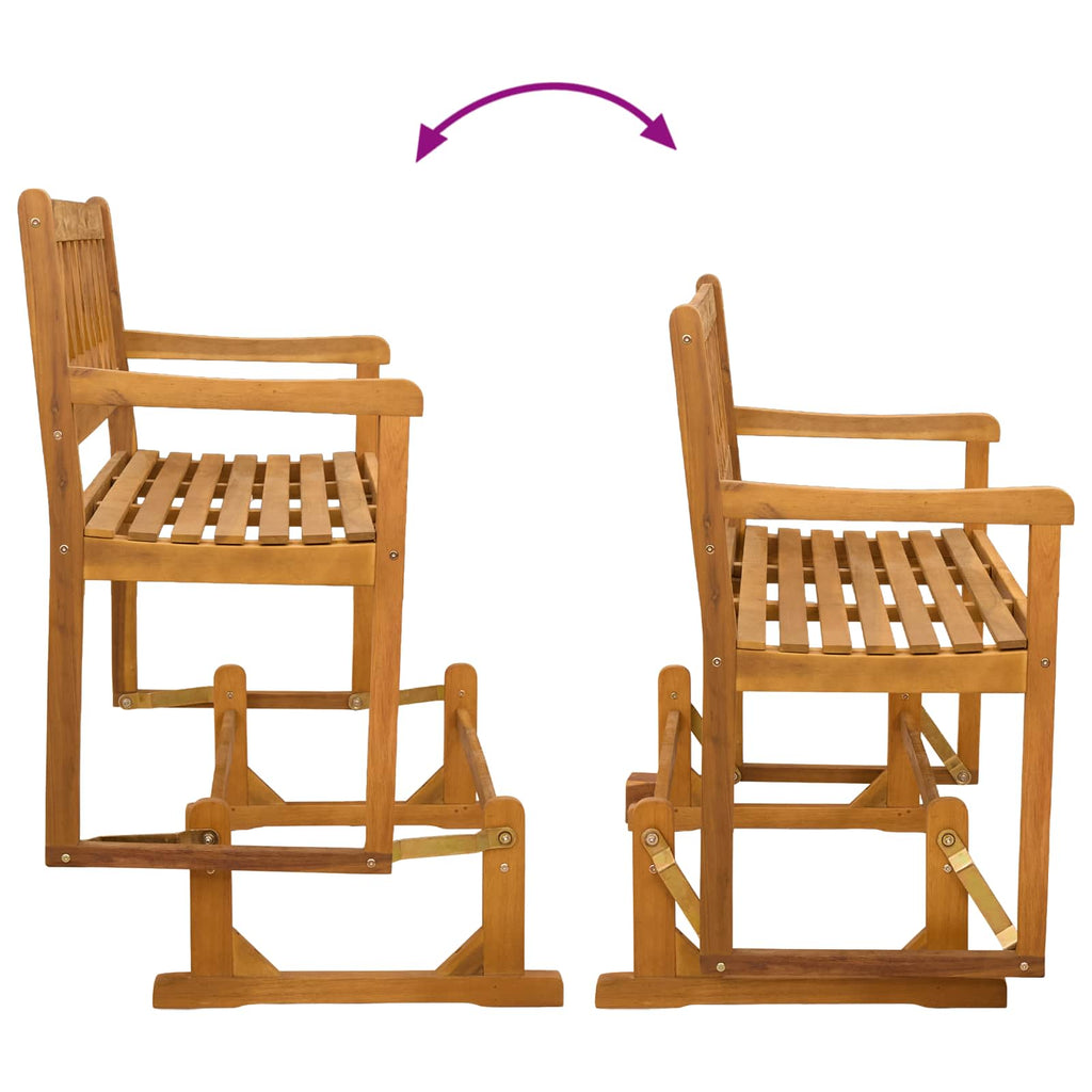 vidaXL Huśtawka Ogrodowa naturalny 110 x 59 x 97 cm Lite Drewno Akacji