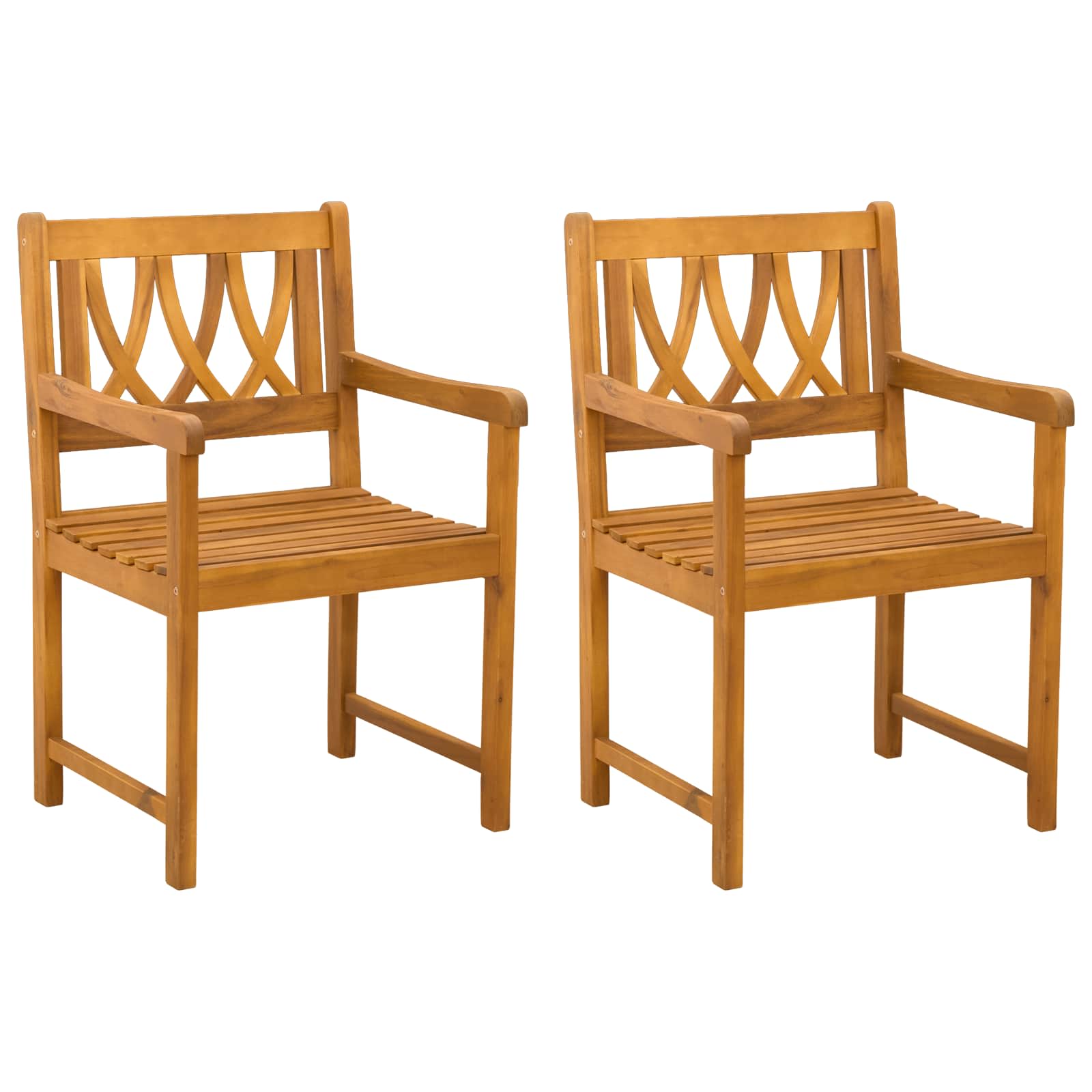 vidaXL Krzesła ogrodowe 2 pcs naturalny Lite Drewno Akacji