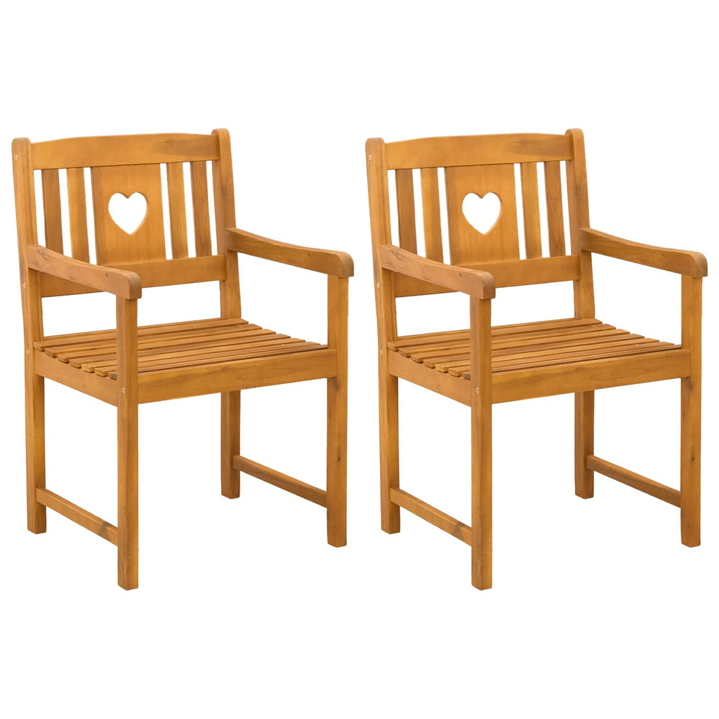 vidaXL Krzesła ogrodowe 2 pcs naturalny Lite Drewno Akacji