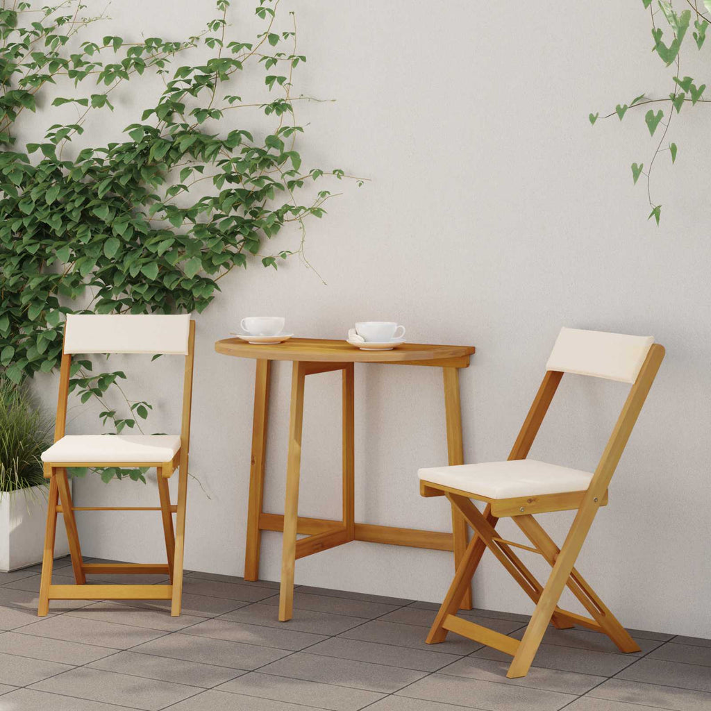 vidaXL Krzesła Bistro na Zewnątrz 2 pcs kremowobiały 40 x 53 x 80 cm