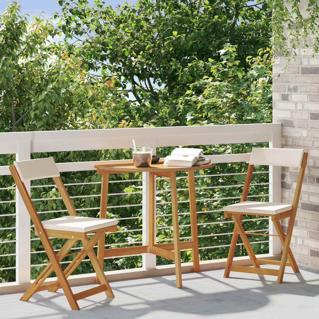 vidaXL Krzesła Bistro na Zewnątrz 2 pcs kremowobiały 40 x 53 x 80 cm