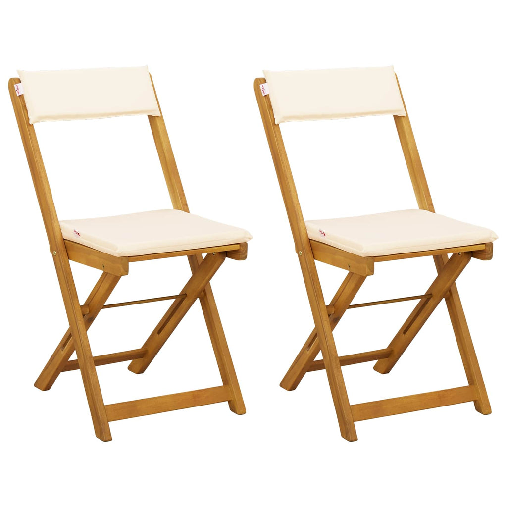 vidaXL Krzesła Bistro na Zewnątrz 2 pcs kremowobiały 40 x 53 x 80 cm