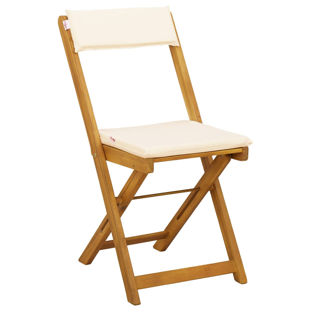 vidaXL Krzesła Bistro na Zewnątrz 2 pcs kremowobiały 40 x 53 x 80 cm