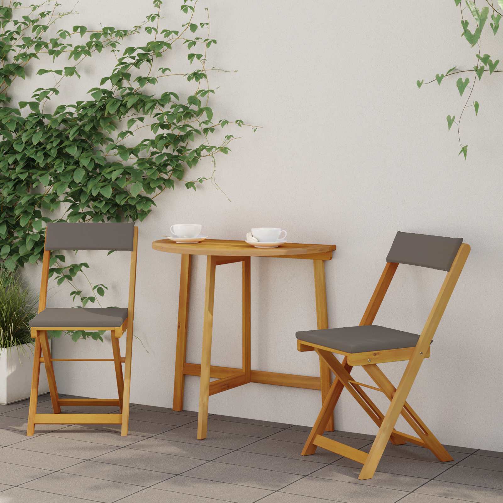 vidaXL Krzesła Bistro na Zewnątrz 2 pcs Ciemnoszary 40 x 53 x 80 cm