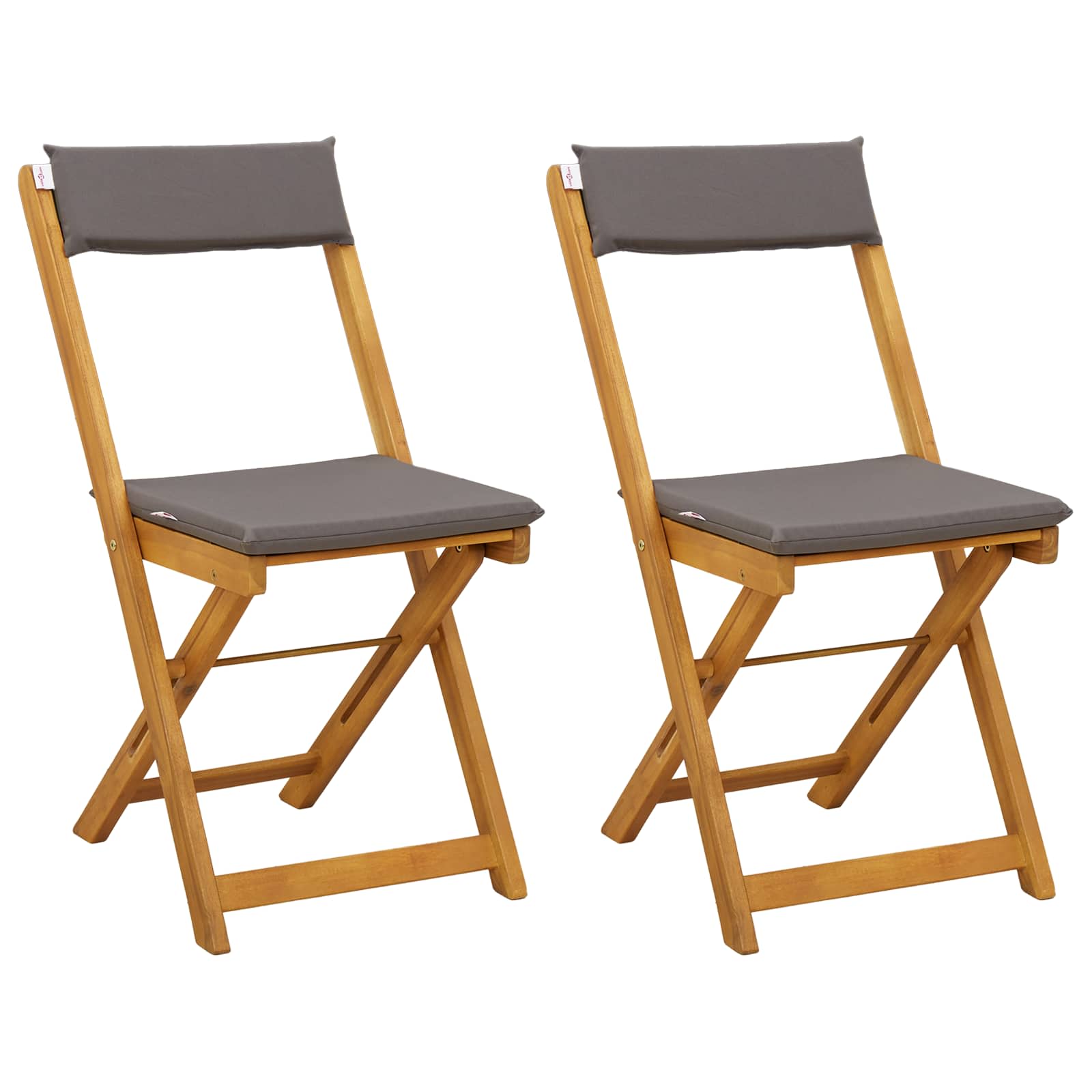 vidaXL Krzesła Bistro na Zewnątrz 2 pcs Ciemnoszary 40 x 53 x 80 cm