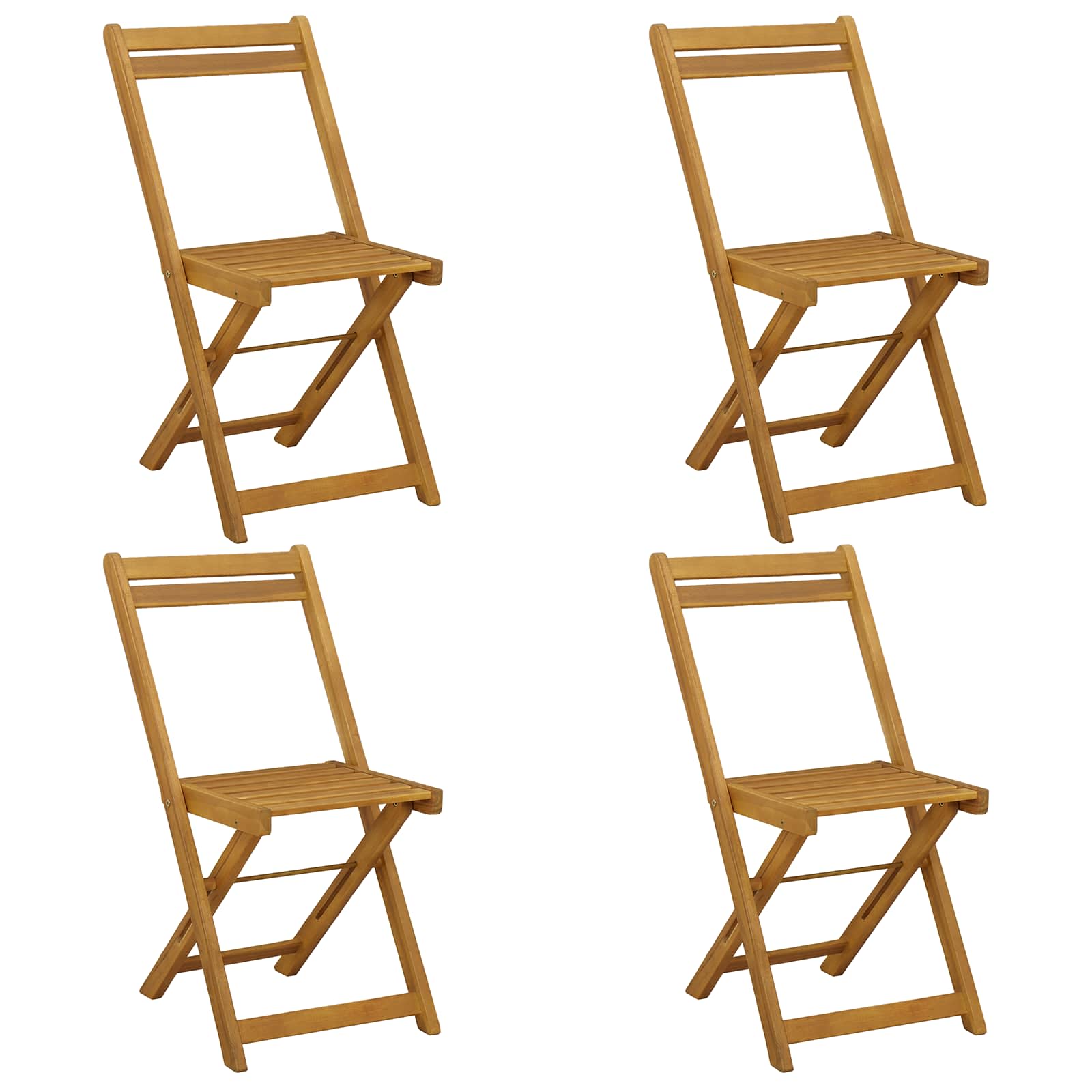 vidaXL Składane krzesła ogrodowe 4 pcs naturalny 40 x 53 x 80 cm