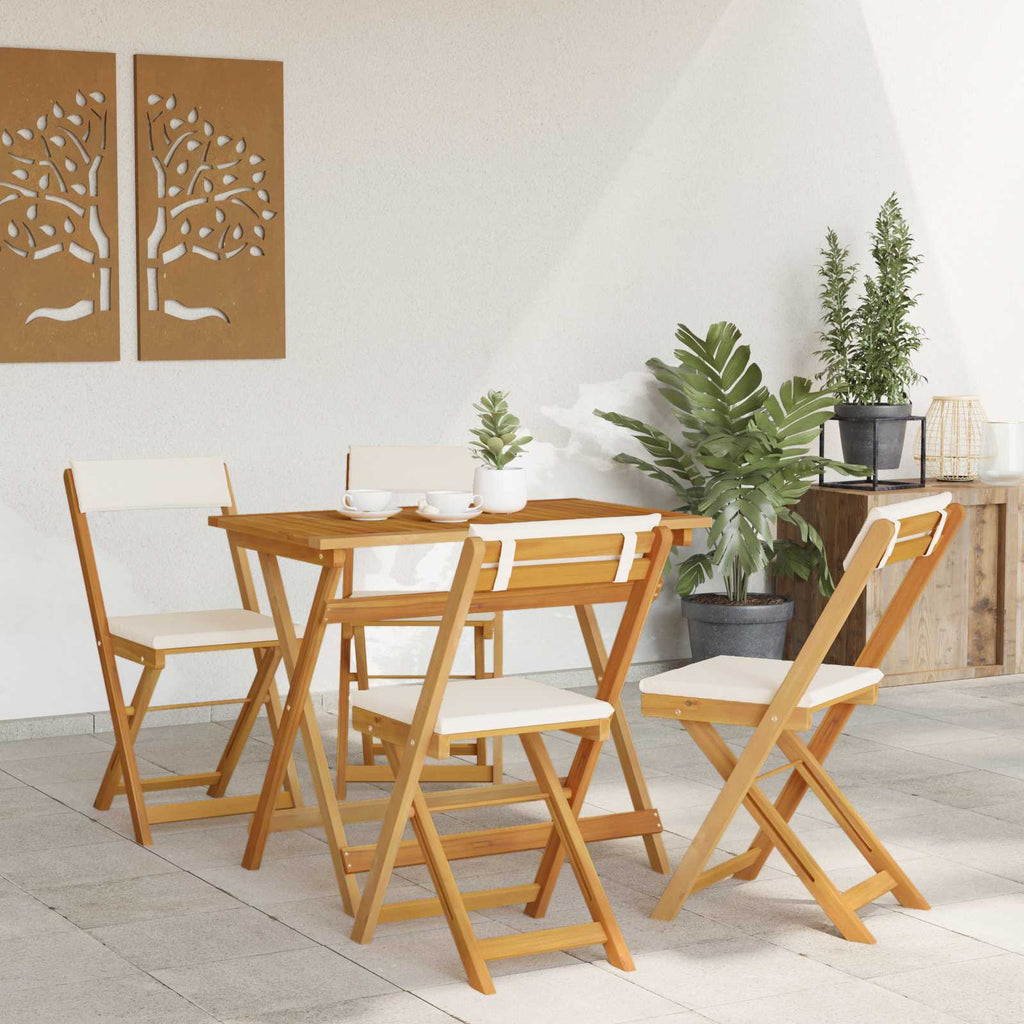 vidaXL Krzesła Bistro na Zewnątrz 4 pcs kremowobiały 40 x 53 x 80 cm