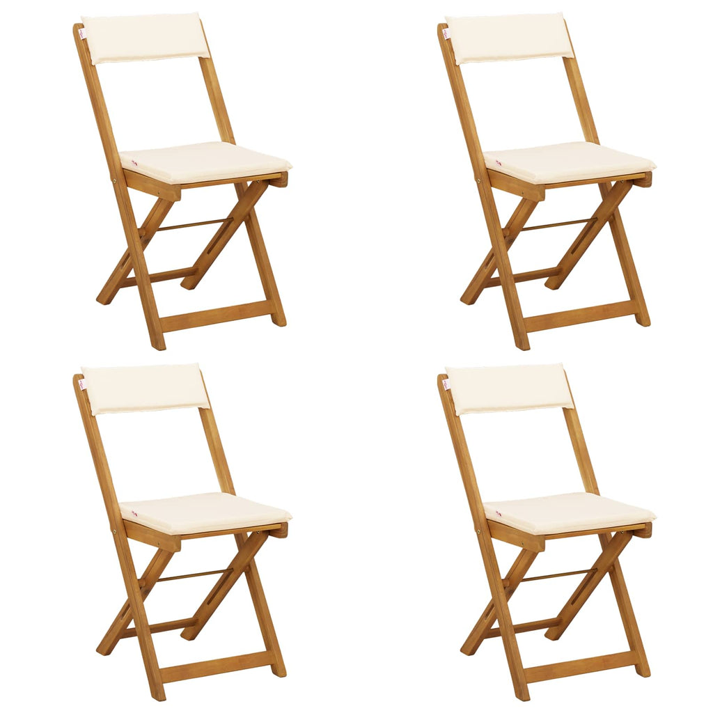 vidaXL Krzesła Bistro na Zewnątrz 4 pcs kremowobiały 40 x 53 x 80 cm