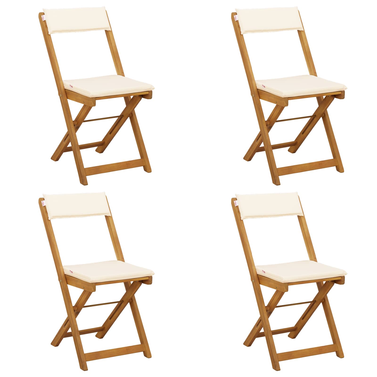 vidaXL Krzesła Bistro na Zewnątrz 4 pcs kremowobiały 40 x 53 x 80 cm