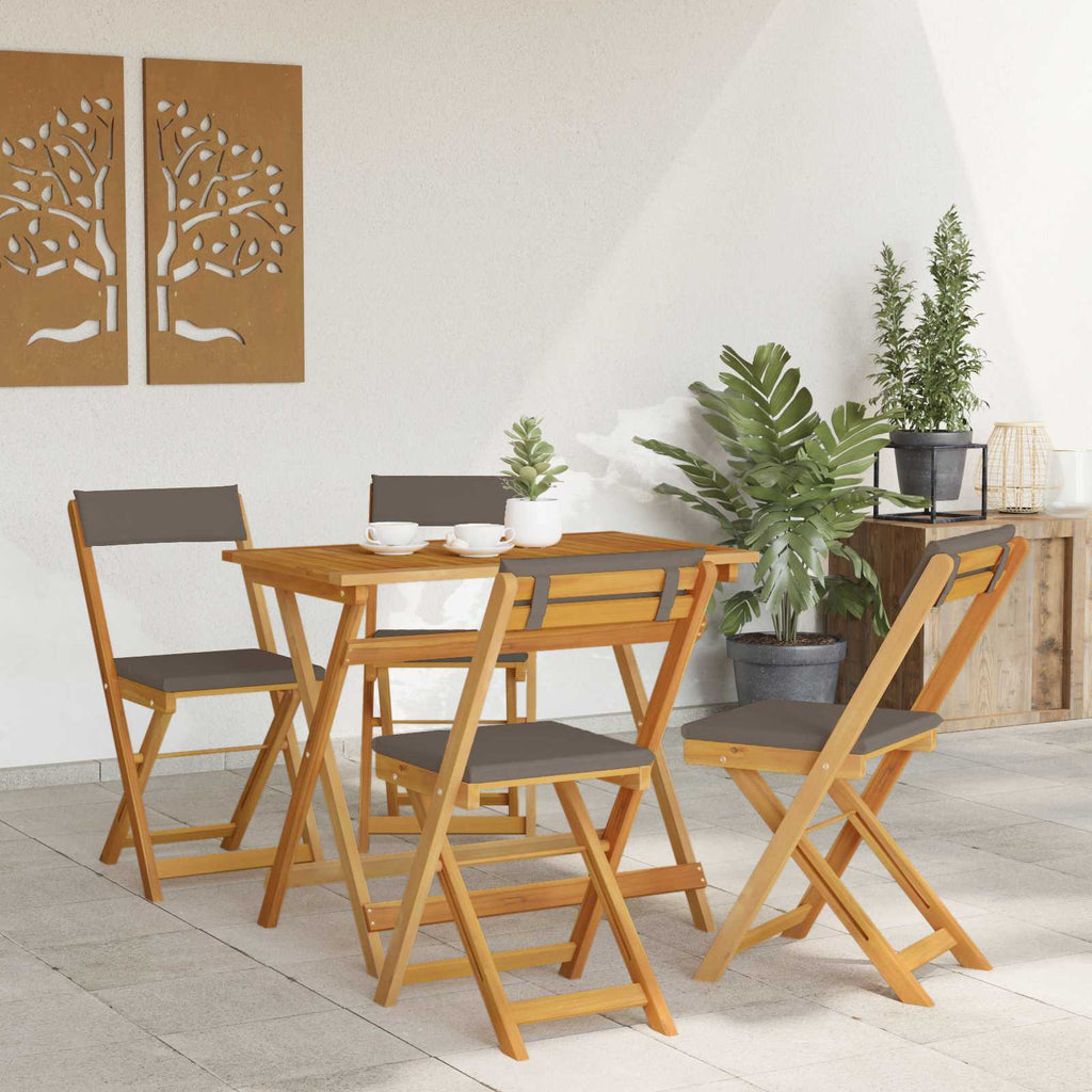 vidaXL Krzesła Bistro na Zewnątrz 4 pcs ciemnoszary 40 x 53 x 80 cm
