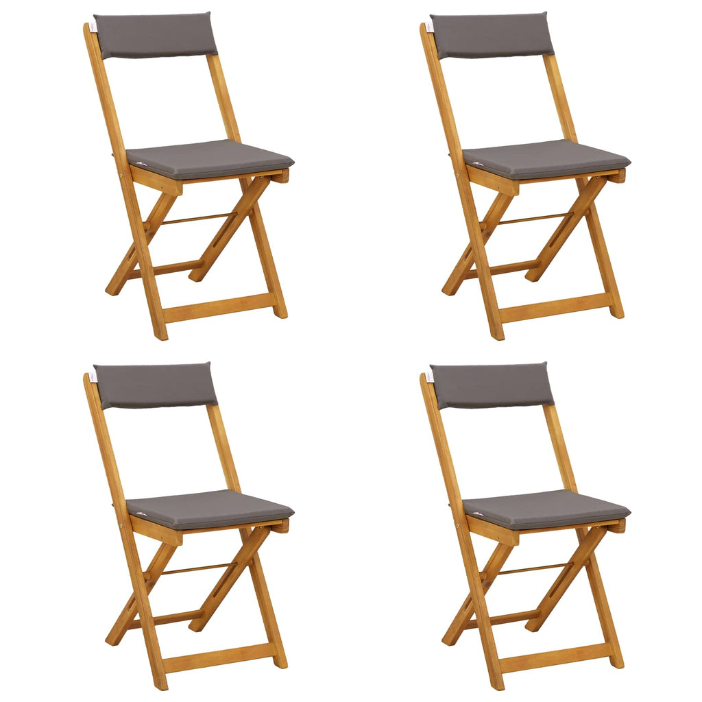 vidaXL Krzesła Bistro na Zewnątrz 4 pcs ciemnoszary 40 x 53 x 80 cm