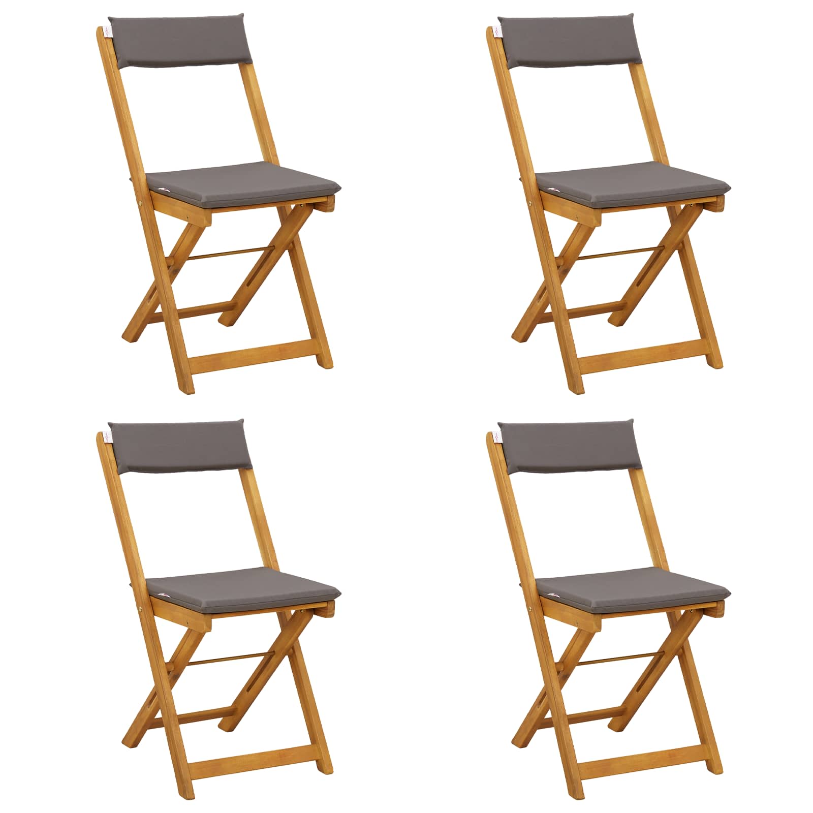 vidaXL Krzesła Bistro na Zewnątrz 4 pcs ciemnoszary 40 x 53 x 80 cm