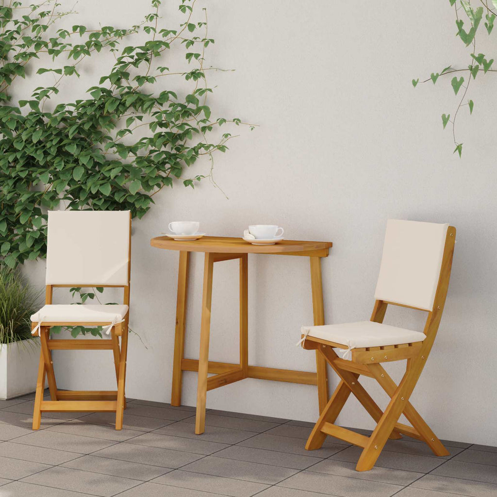 vidaXL Krzesła Bistro na Zewnątrz 2 pcs kremowobiały