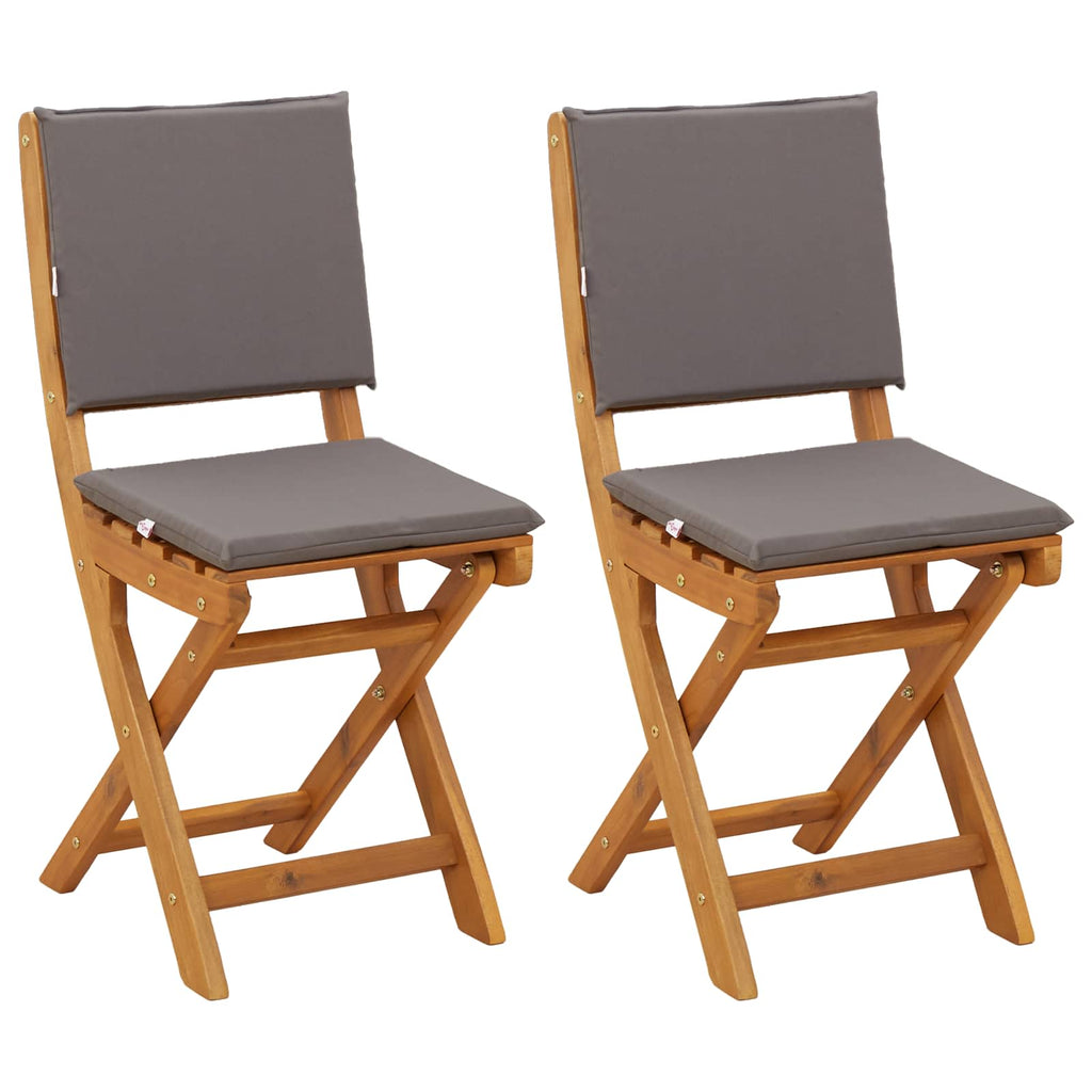 vidaXL Krzesła Bistro na Zewnątrz 2 pcs ciemnoszary Lite Drewno Akacji
