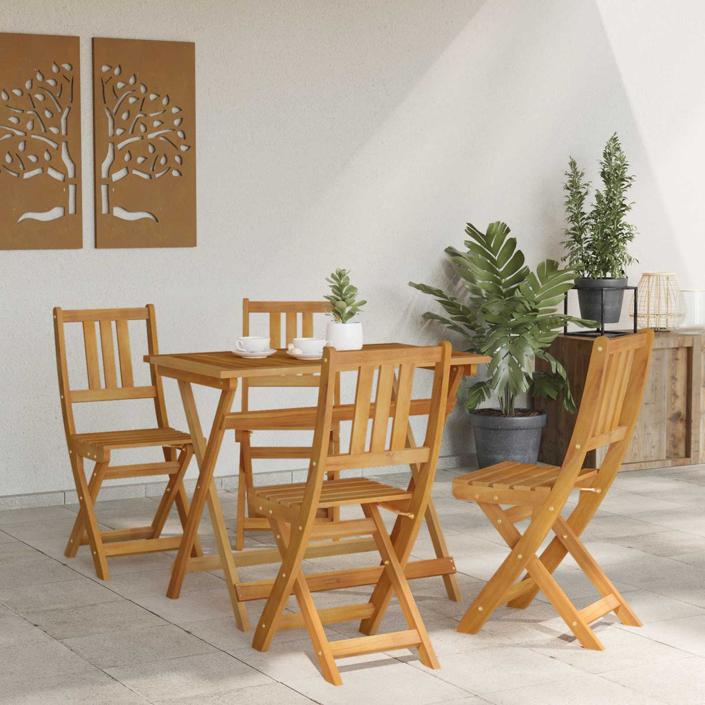 vidaXL Krzesła Bistro na Zewnątrz 4 pcs naturalny 40 x 42 x 85 cm
