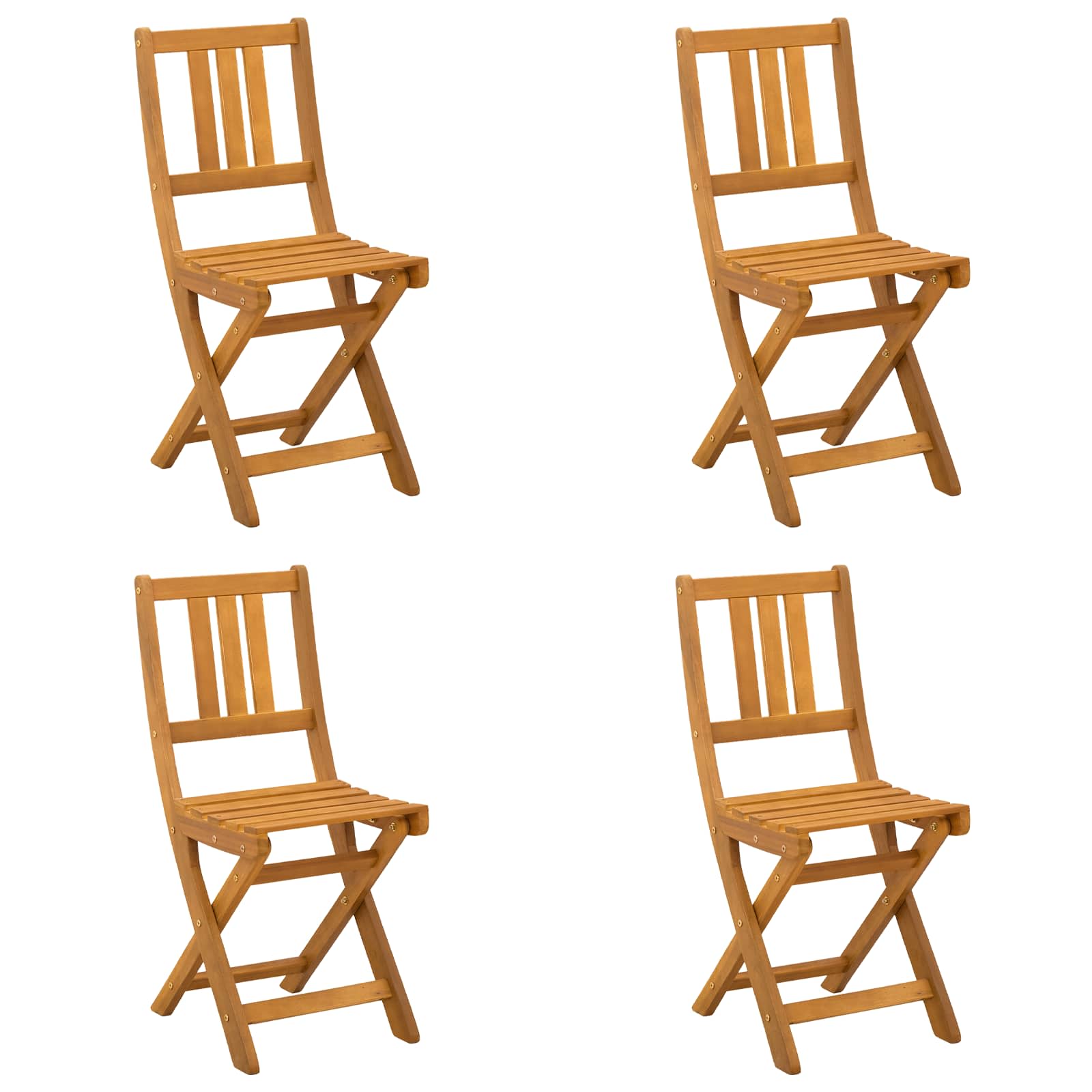 vidaXL Krzesła Bistro na Zewnątrz 4 pcs naturalny 40 x 42 x 85 cm