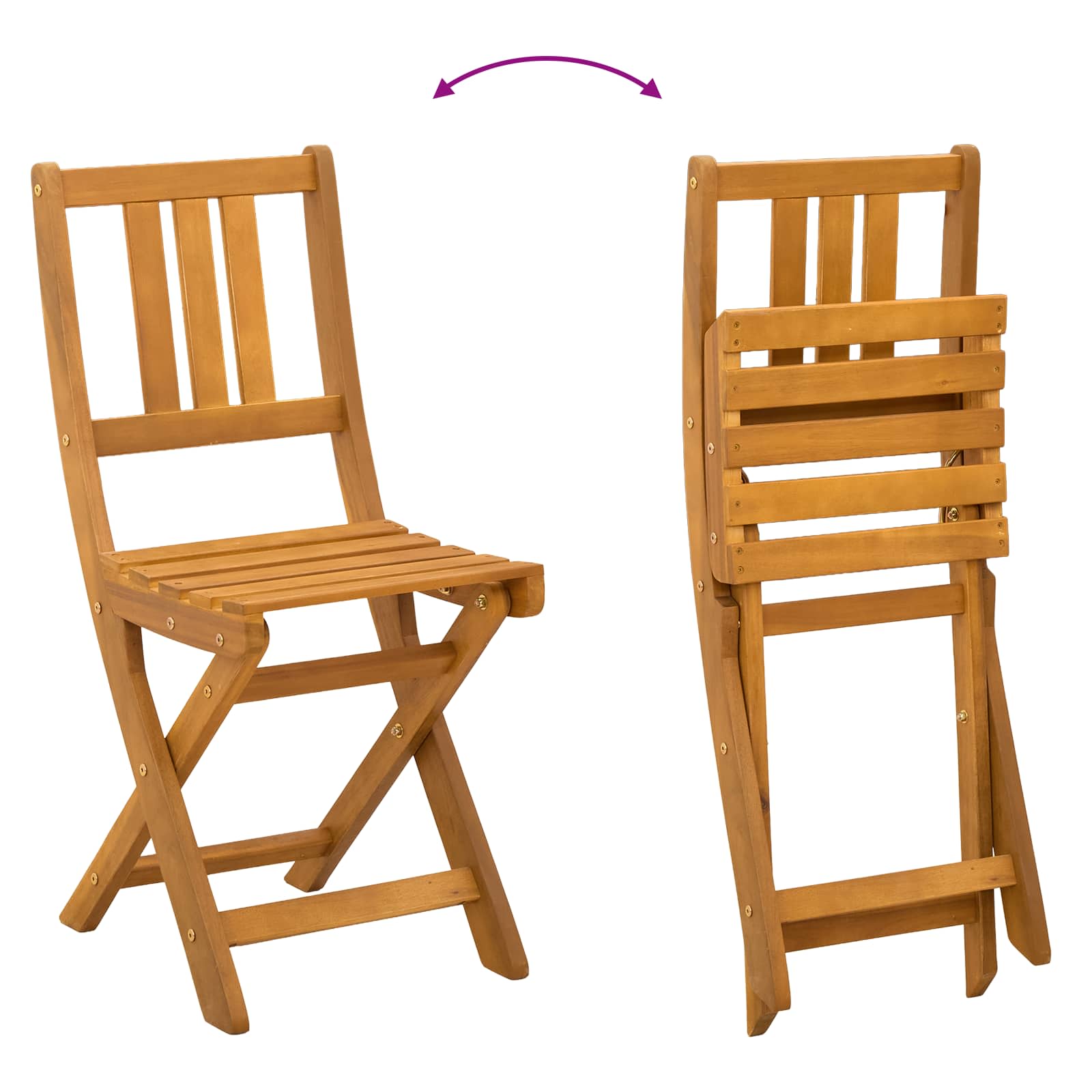 vidaXL Krzesła Bistro na Zewnątrz 4 pcs naturalny 40 x 42 x 85 cm