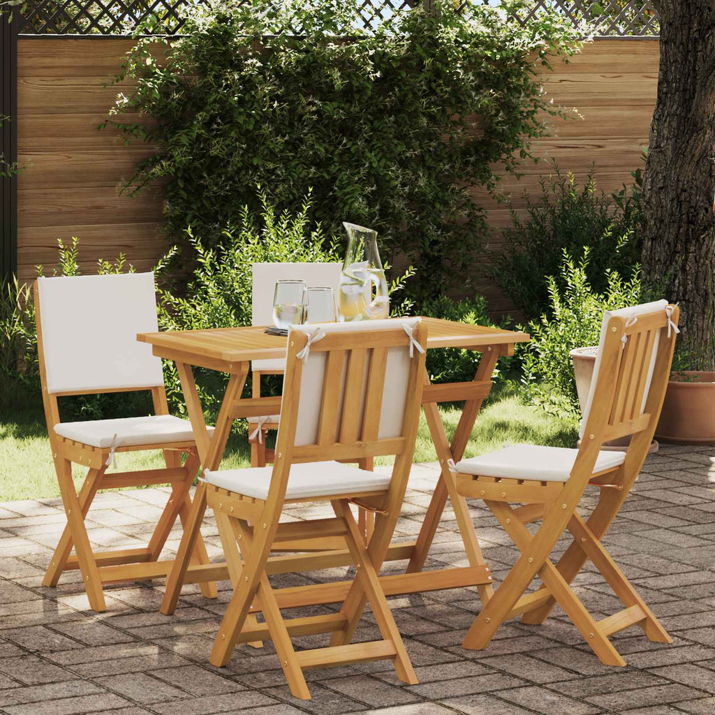 vidaXL Krzesła Bistro na Zewnątrz 4 pcs kremowobiały