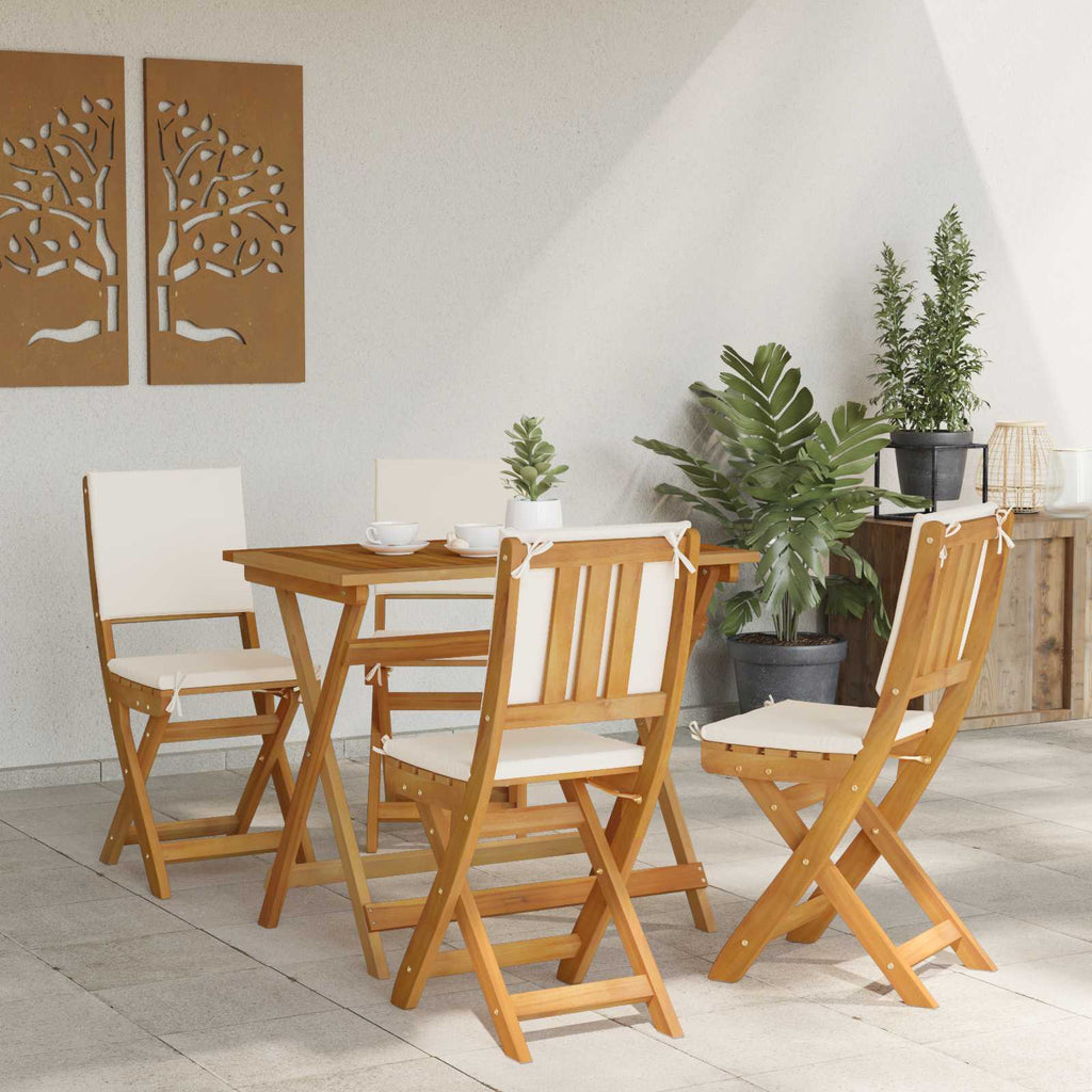 vidaXL Krzesła Bistro na Zewnątrz 4 pcs kremowobiały