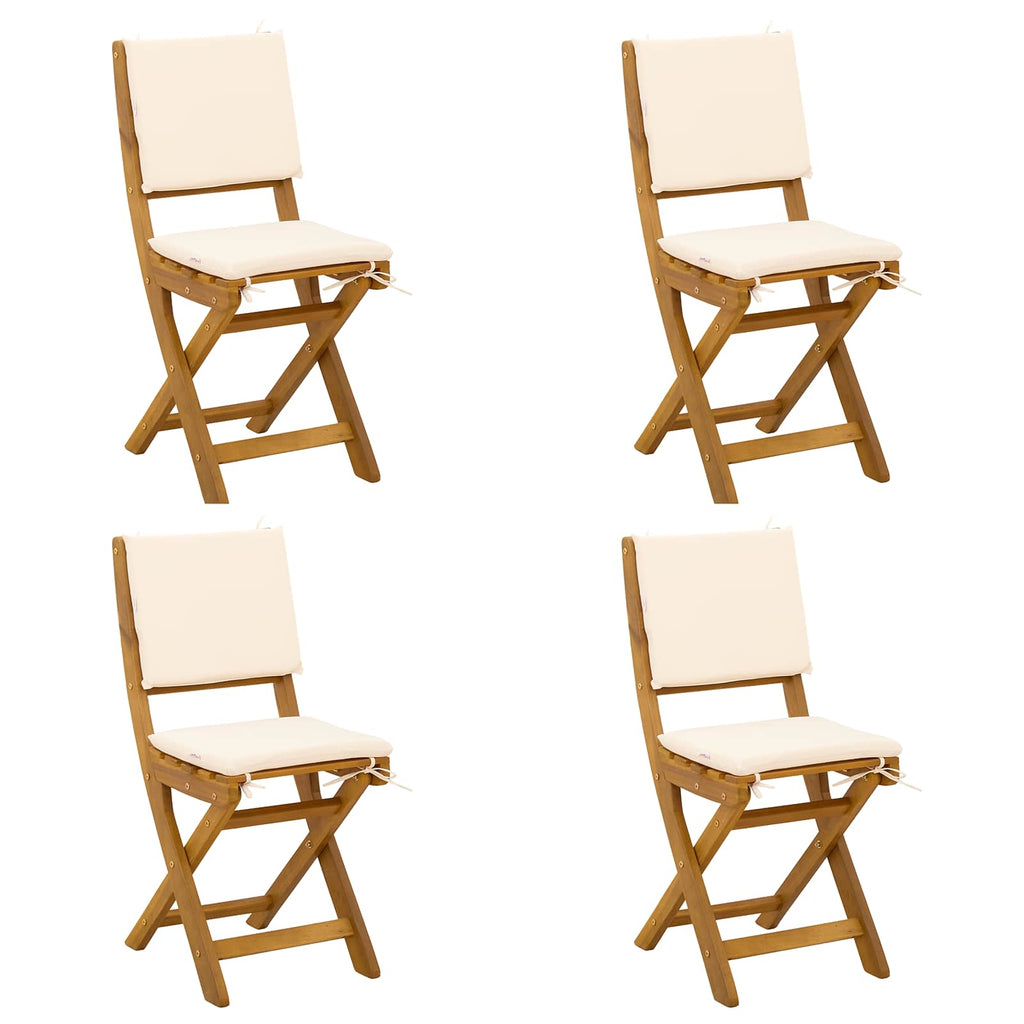 vidaXL Krzesła Bistro na Zewnątrz 4 pcs kremowobiały