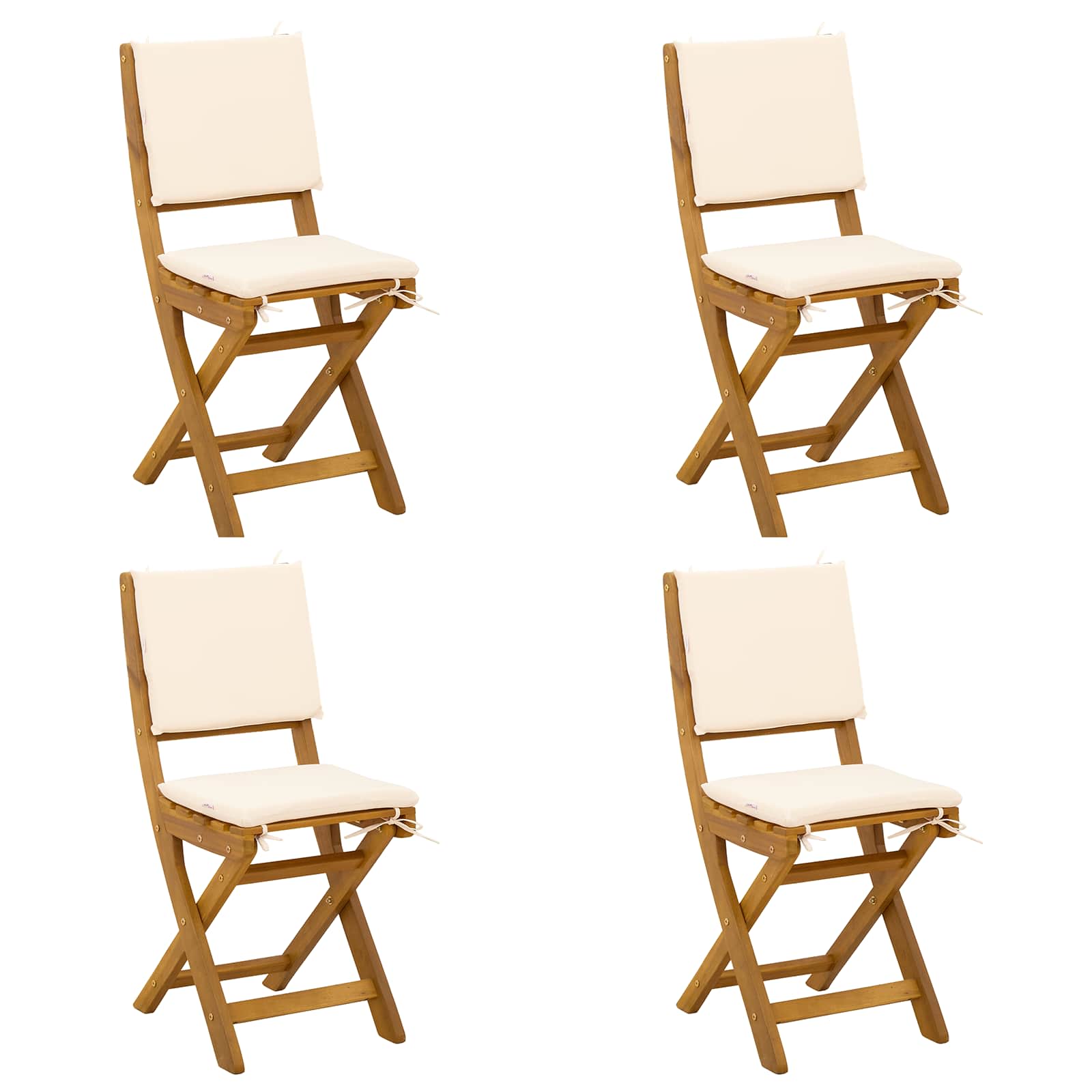 vidaXL Krzesła Bistro na Zewnątrz 4 pcs kremowobiały