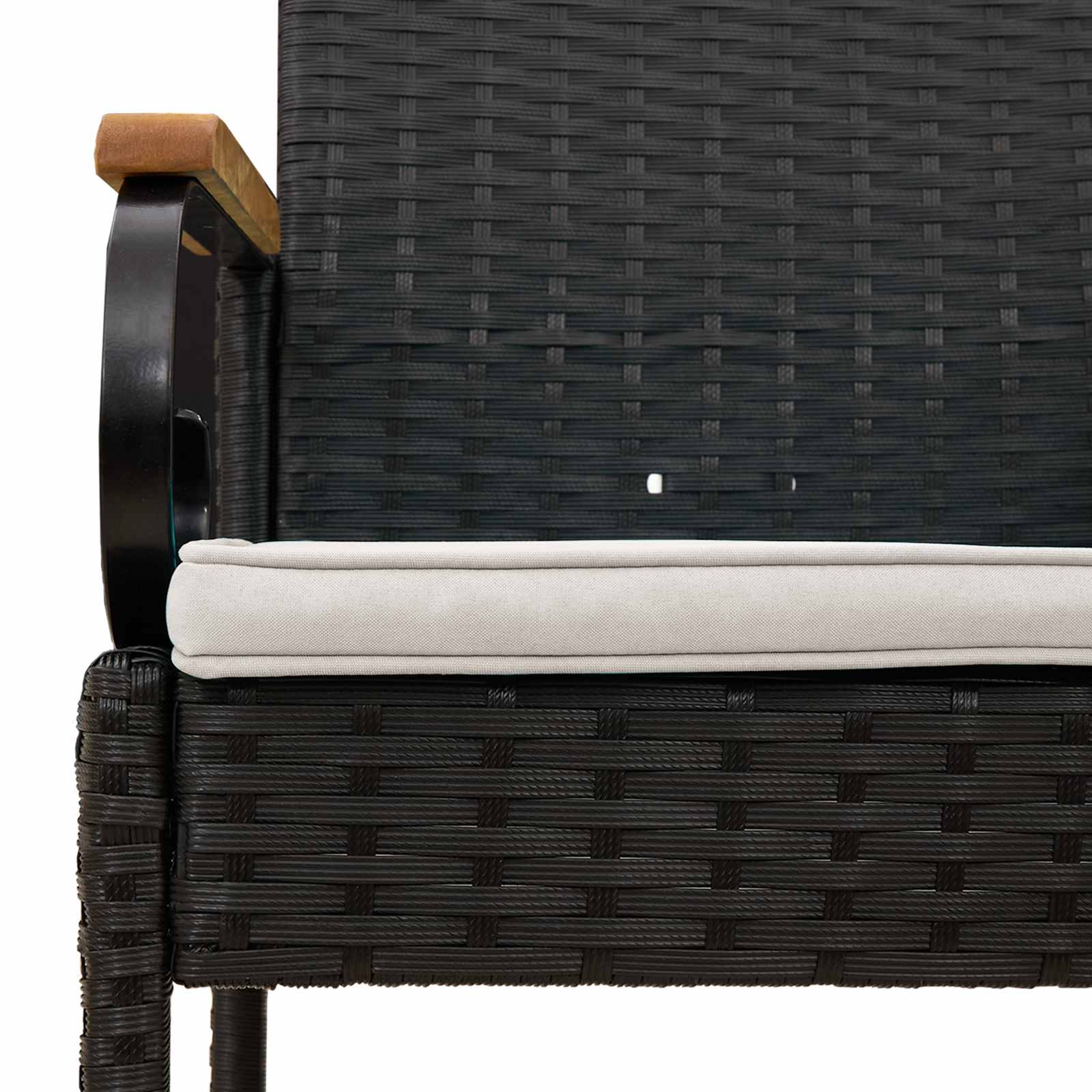 vidaXL Krzesła ogrodowe z poduszką 2 pcs Czarny i kremowo-biały