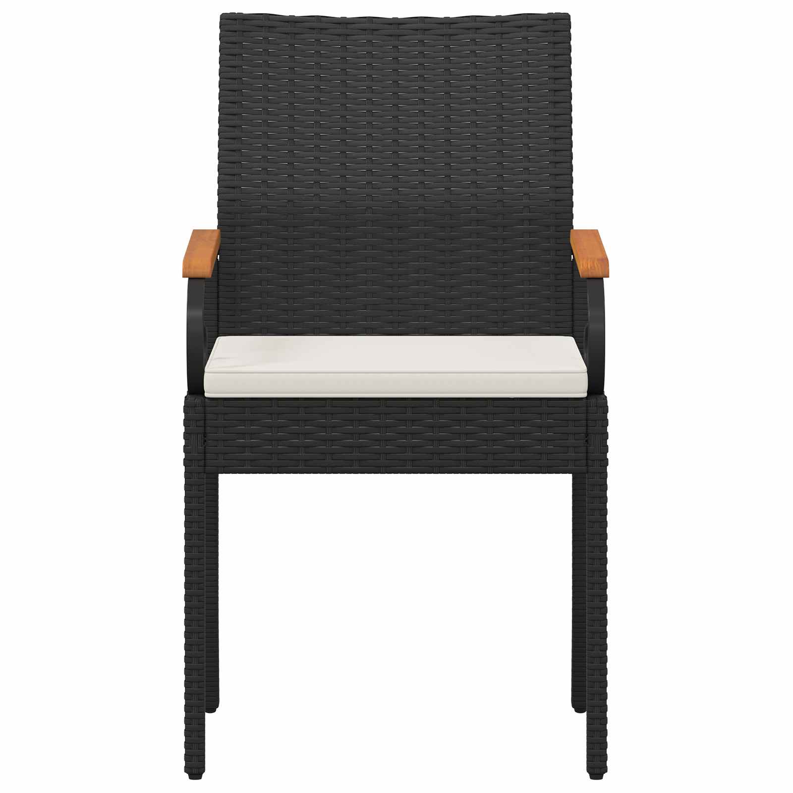 vidaXL Krzesła ogrodowe z poduszką 2 pcs Czarny i kremowo-biały