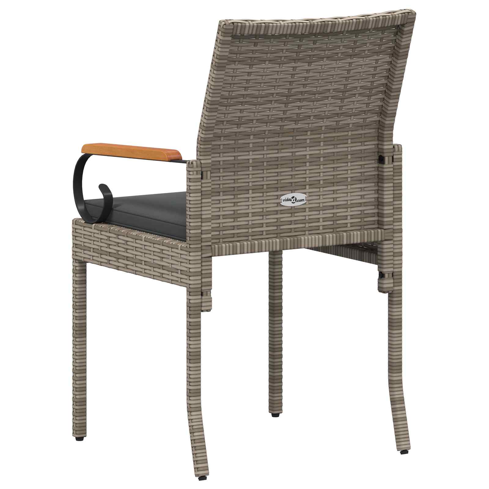 vidaXL Krzesła ogrodowe 2 pcs Szary i ciemnoszary Poli Rattan i Akacja