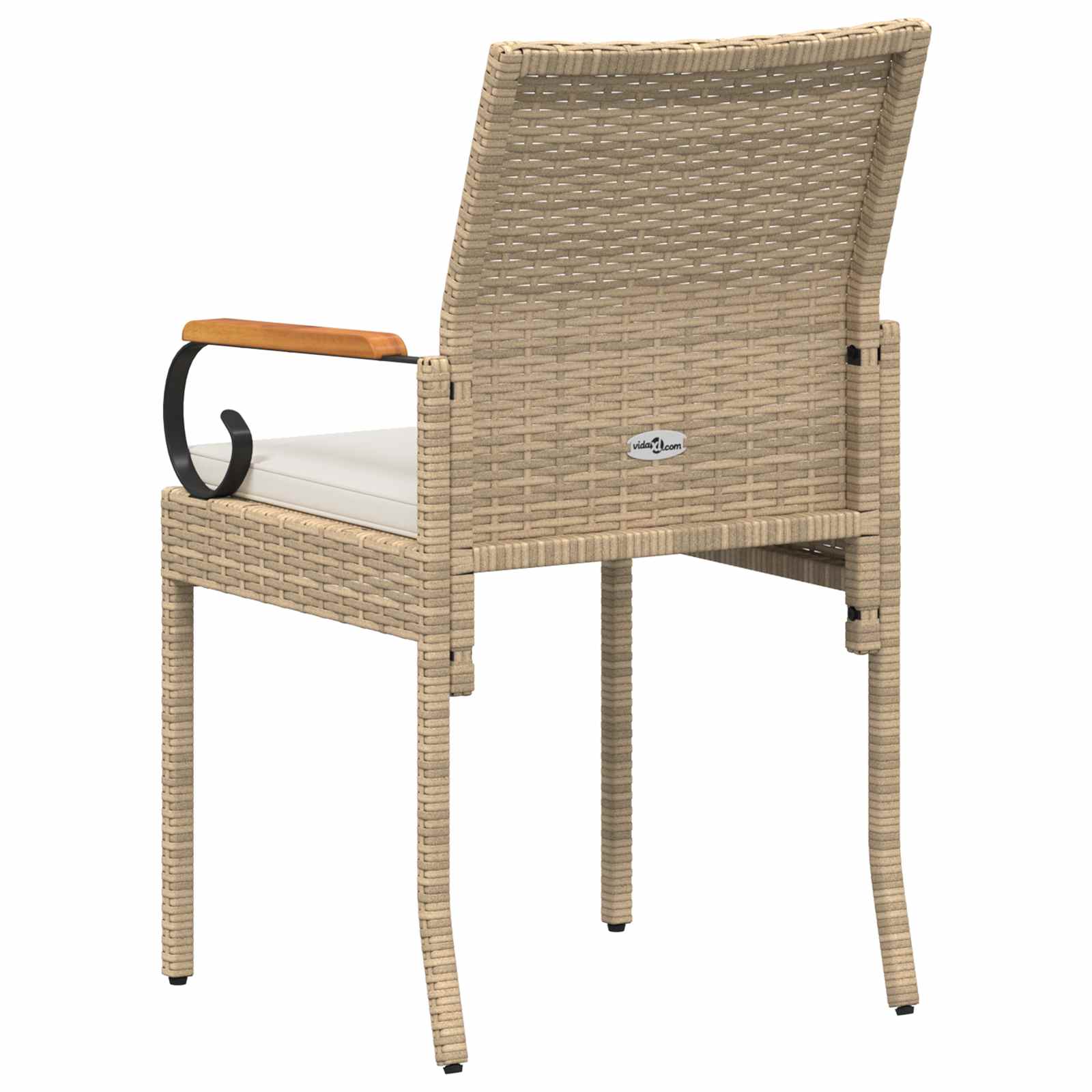 vidaXL Krzesła ogrodowe 2 pcs Beżowy i kremowy Poli Rattan i Akacja
