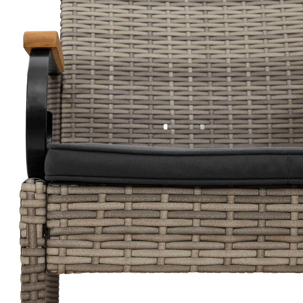vidaXL Krzesła ogrodowe 4 pcs Szary i ciemnoszary Poli Rattan i Akacja