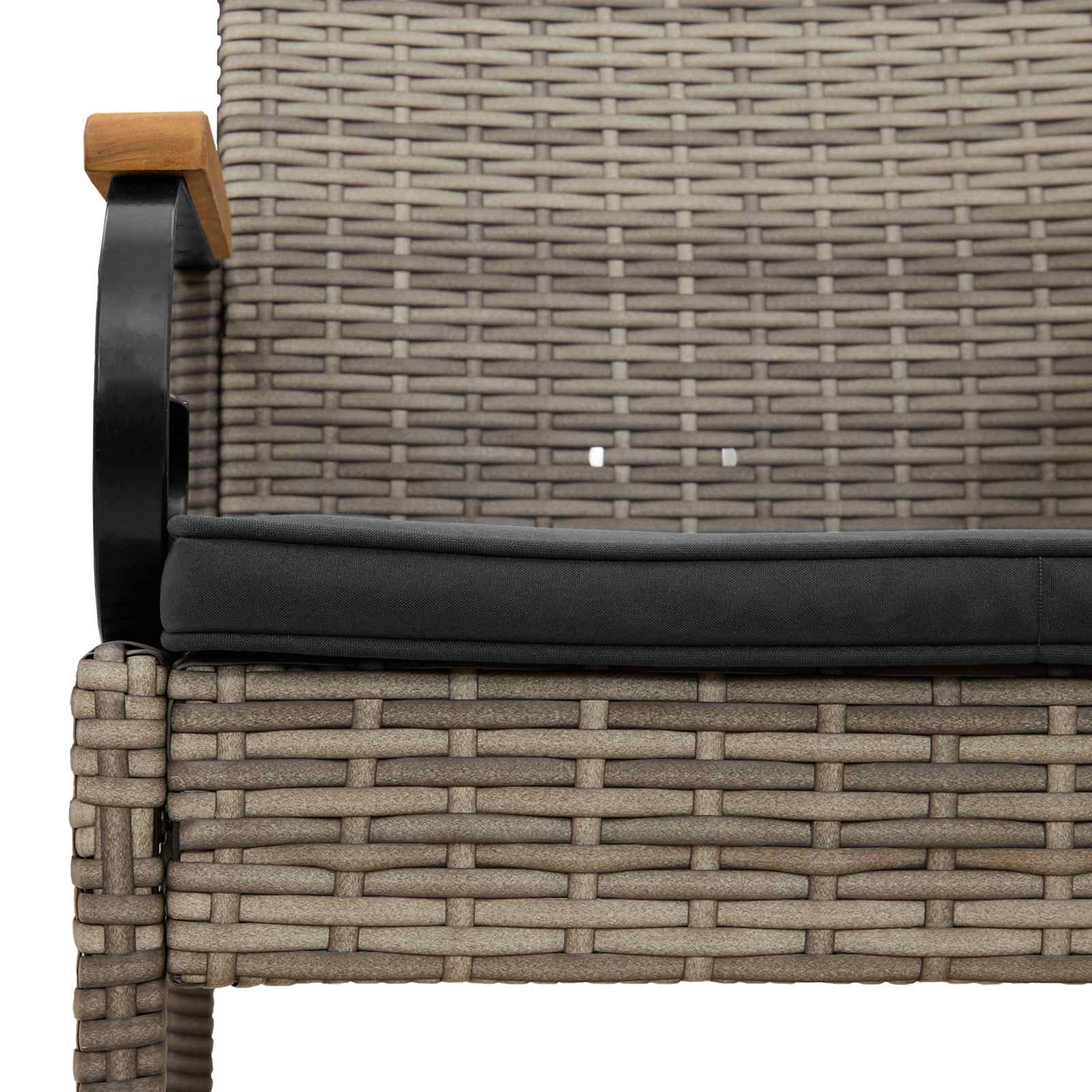 vidaXL Krzesła ogrodowe 4 pcs Szary i ciemnoszary Poli Rattan i Akacja