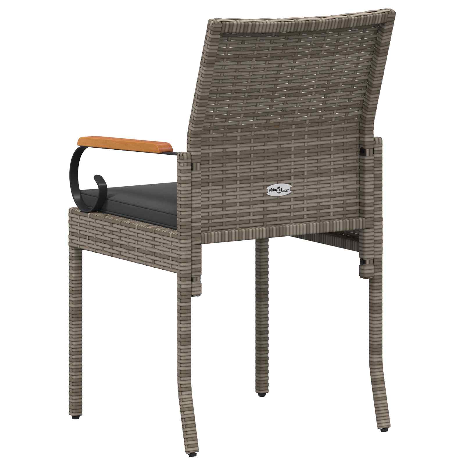 vidaXL Krzesła ogrodowe 4 pcs Szary i ciemnoszary Poli Rattan i Akacja