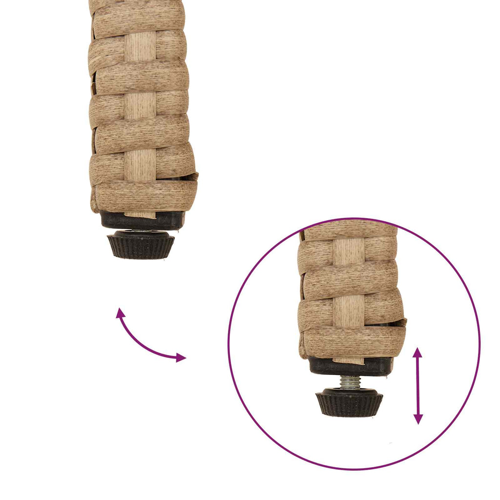 vidaXL Krzesła ogrodowe 4 pcs Beżowy i kremowy Poli Rattan i Akacja