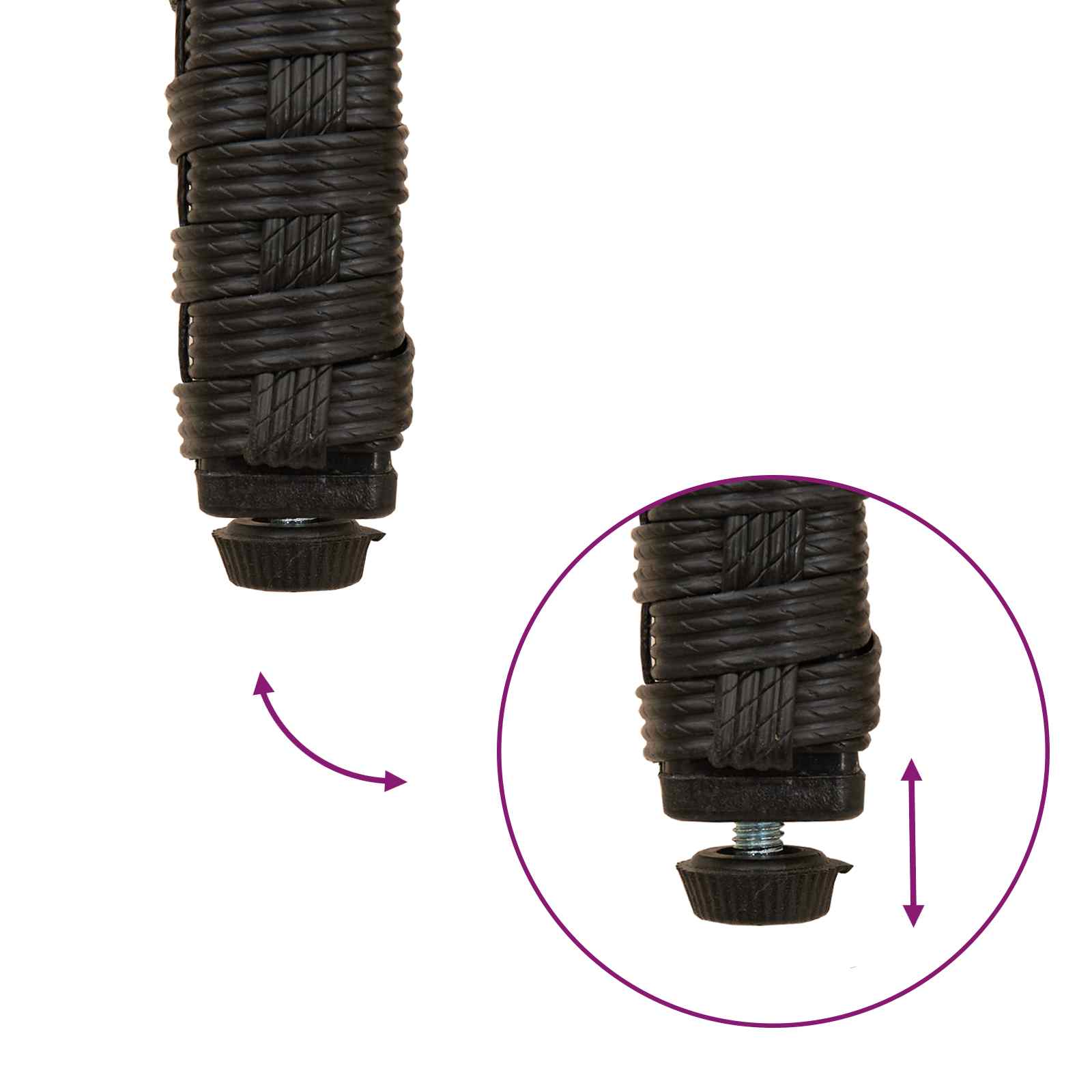 vidaXL Krzesła ogrodowe 4 pcs Czarny i Turkusowy Poli Rattan i Akacja