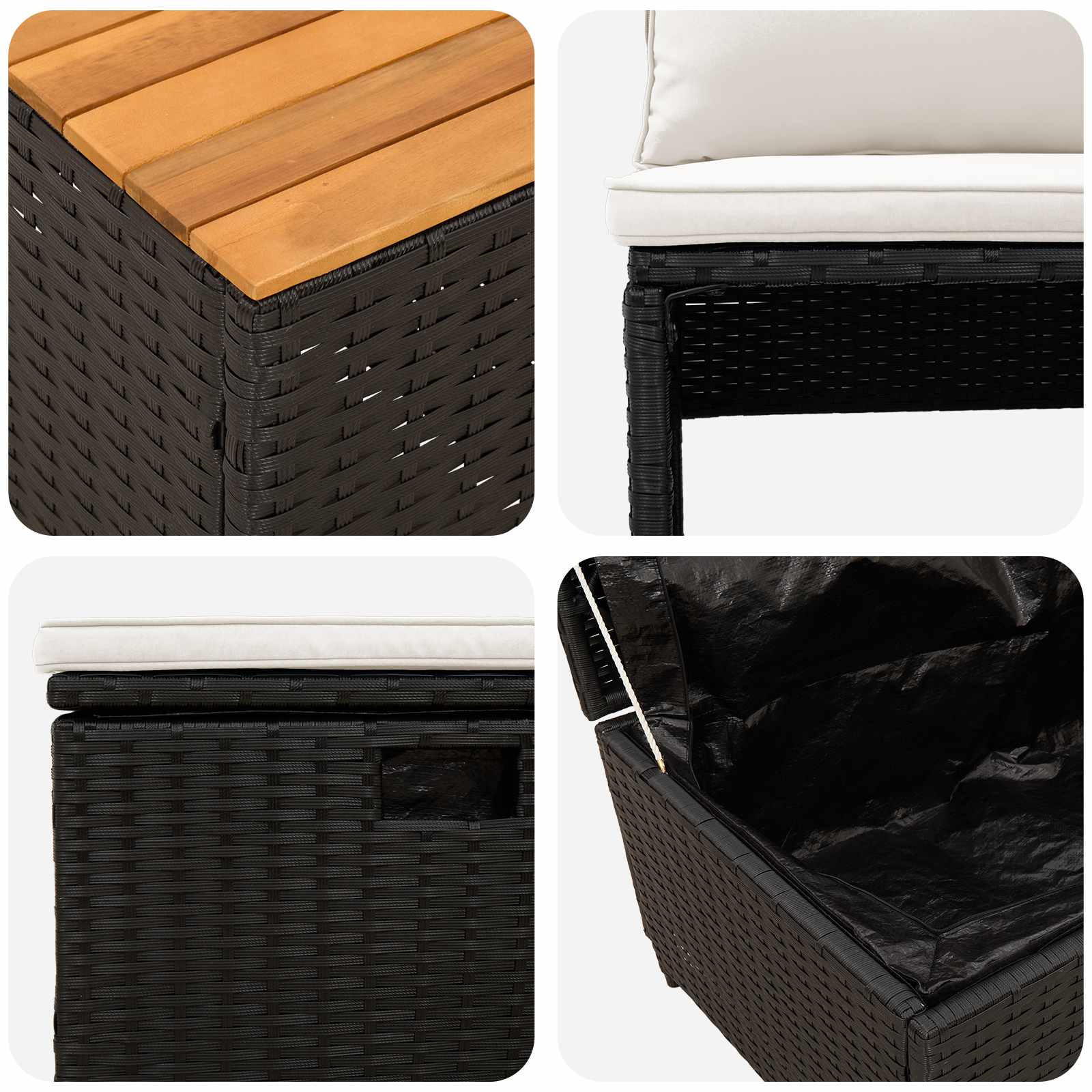vidaXL Zestaw sof na zewnątrz 4 -Seater 4 pcs 55 x 30 x 39 cm