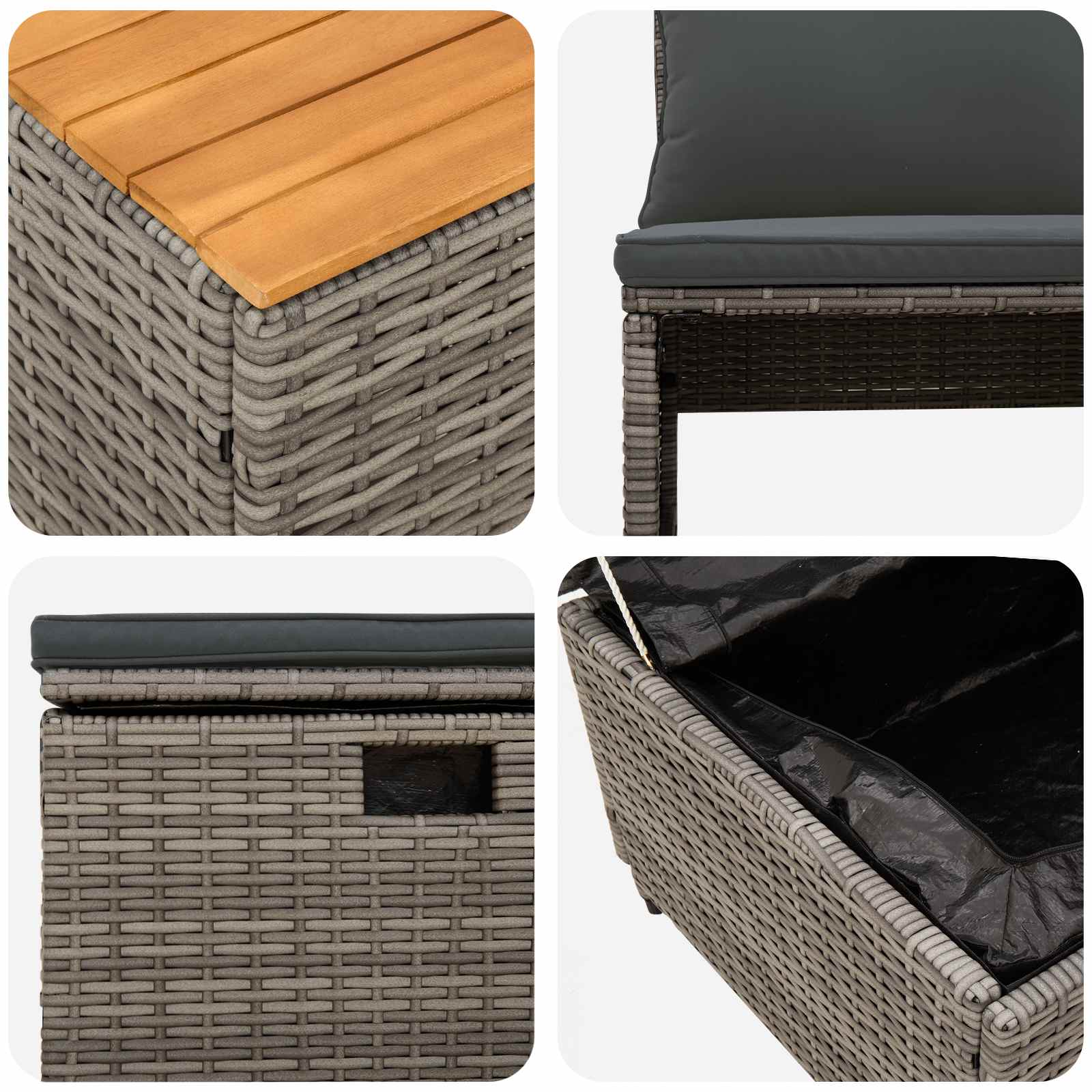 vidaXL Zestaw sof na zewnątrz 4 -Seater 4 pcs 55 x 30 x 39 cm