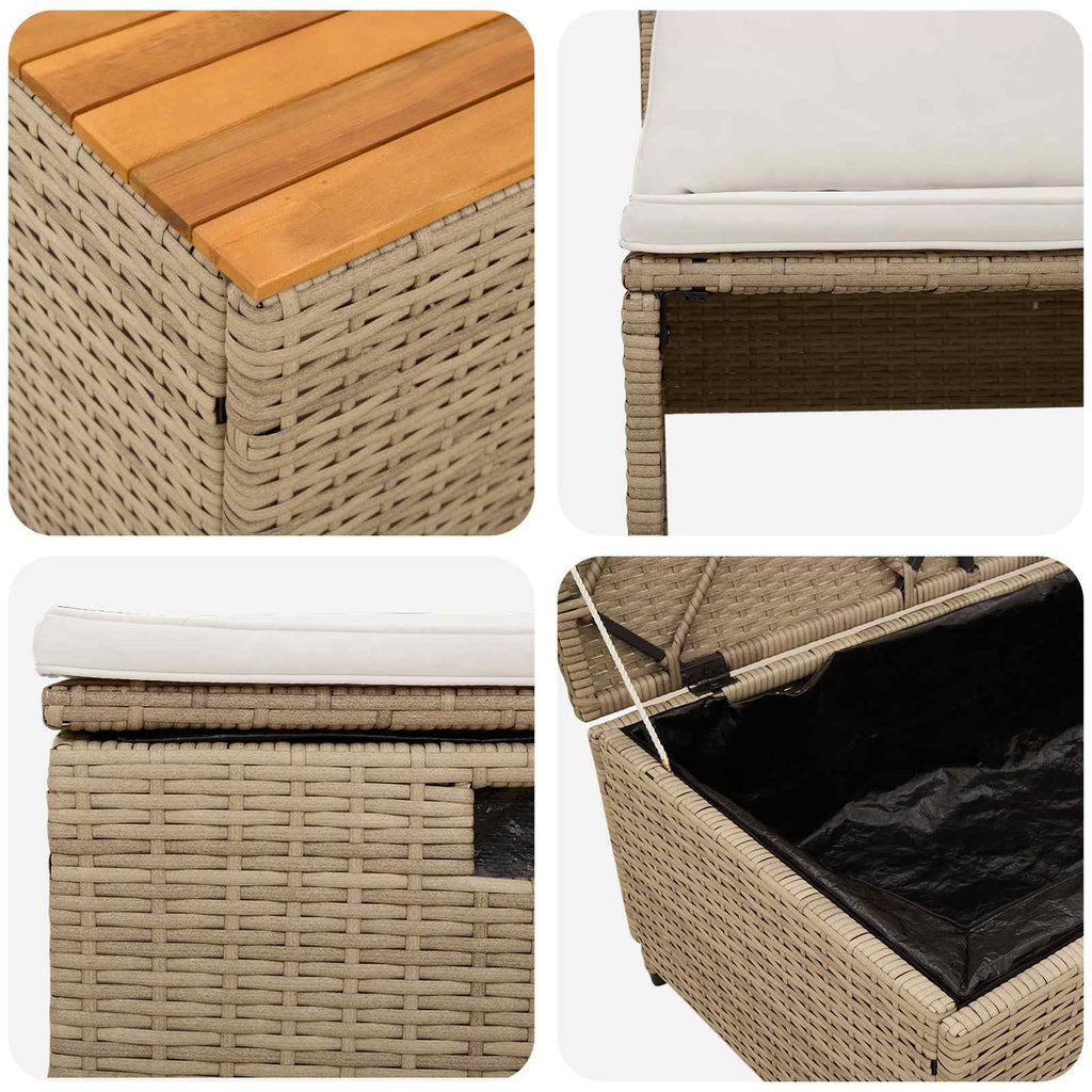 vidaXL Zestaw sof na zewnątrz 4 -Seater 4 pcs 55 x 30 x 39 cm