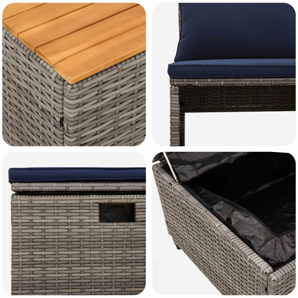 vidaXL Zestaw sof na zewnątrz 4 -Seater 4 pcs 55 x 30 x 39 cm