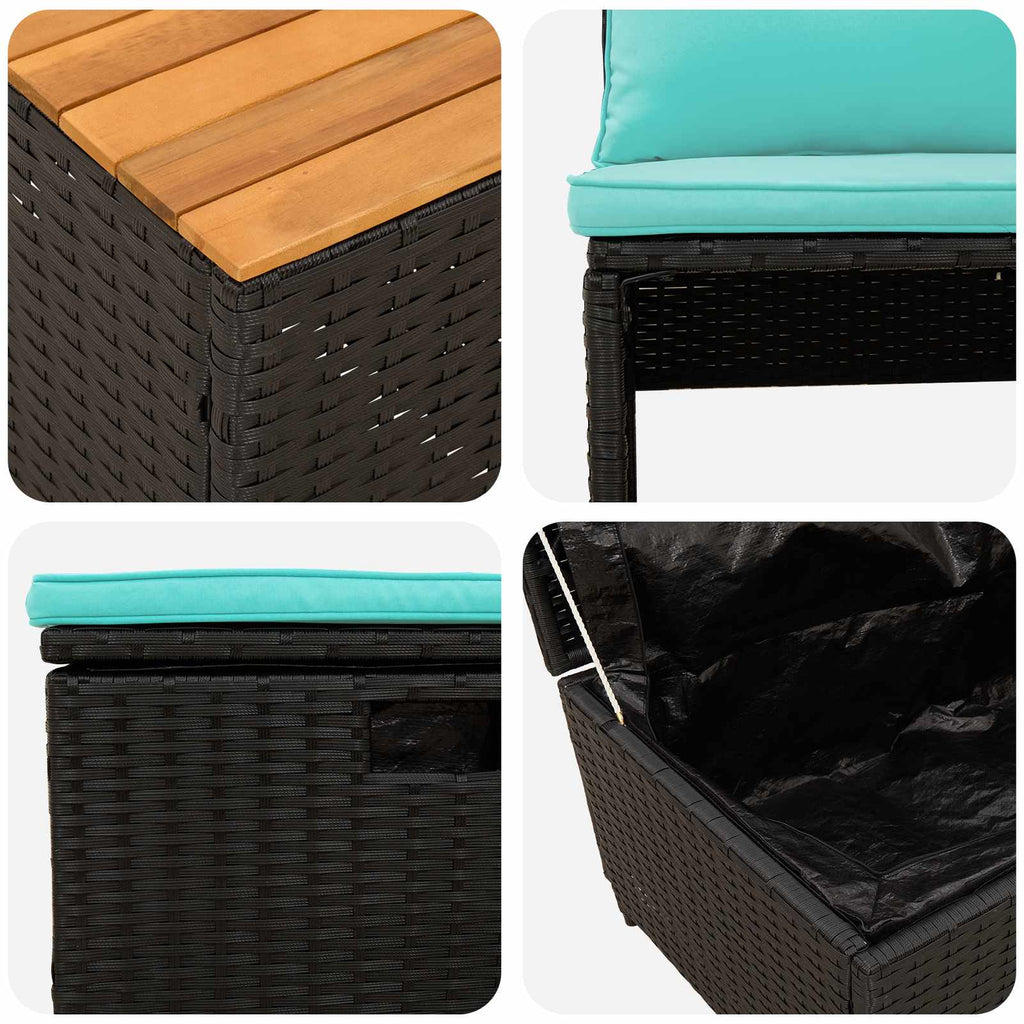 vidaXL Zestaw sof na zewnątrz 4 -Seater 4 pcs 55 x 30 x 39 cm