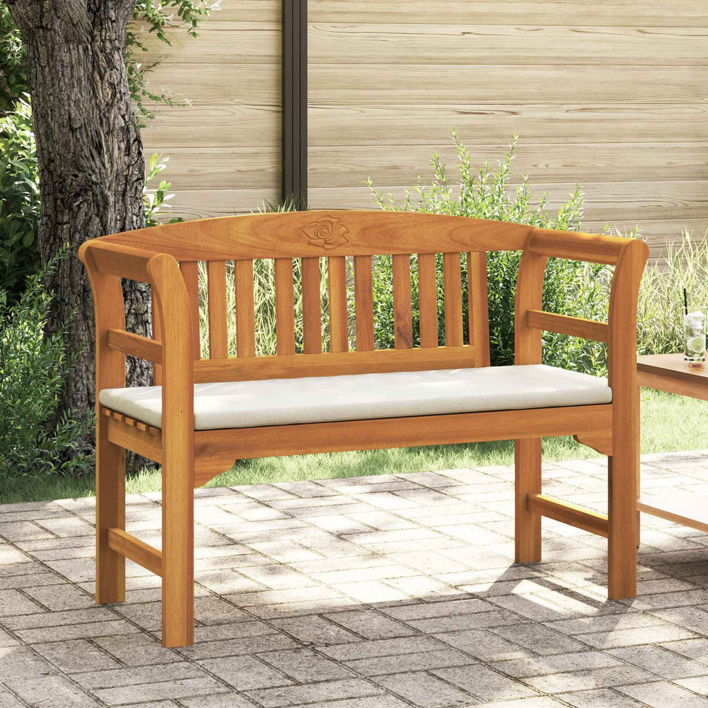 vidaXL Ławka Różana Kremowa biel 114 x 46 x 82,5 cm Lite Drewno Akacji