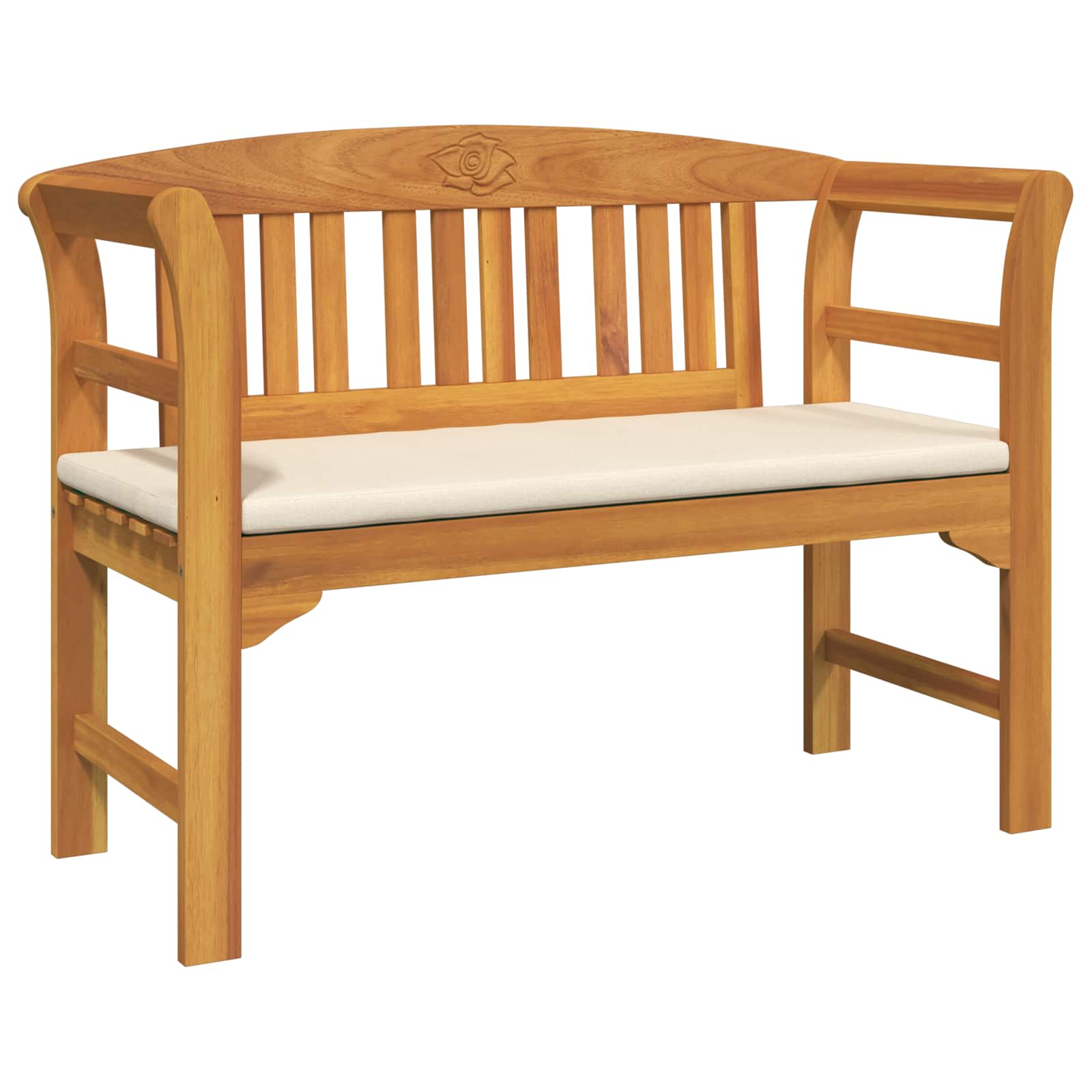 vidaXL Ławka Różana Kremowa biel 114 x 46 x 82,5 cm Lite Drewno Akacji