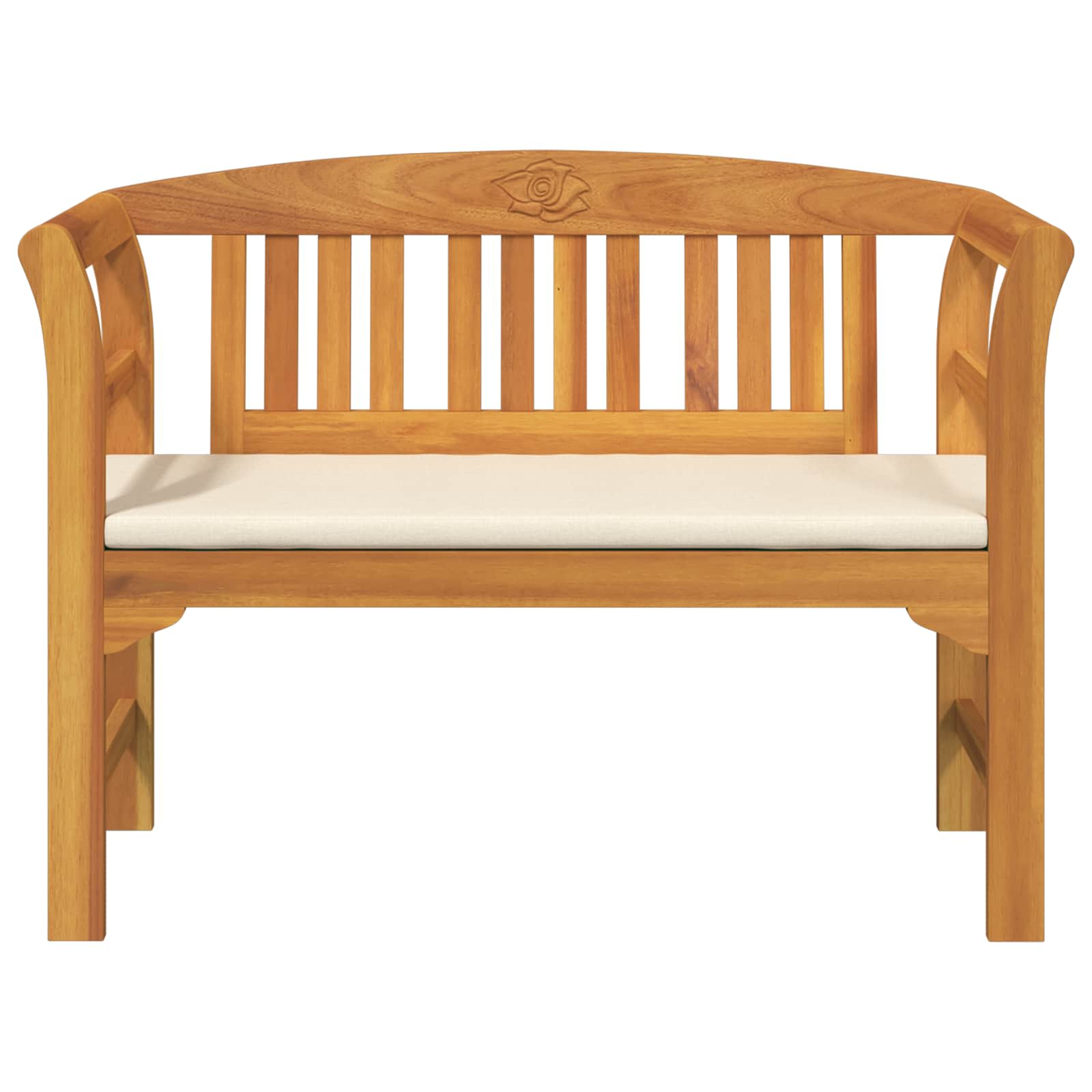 vidaXL Ławka Różana Kremowa biel 114 x 46 x 82,5 cm Lite Drewno Akacji
