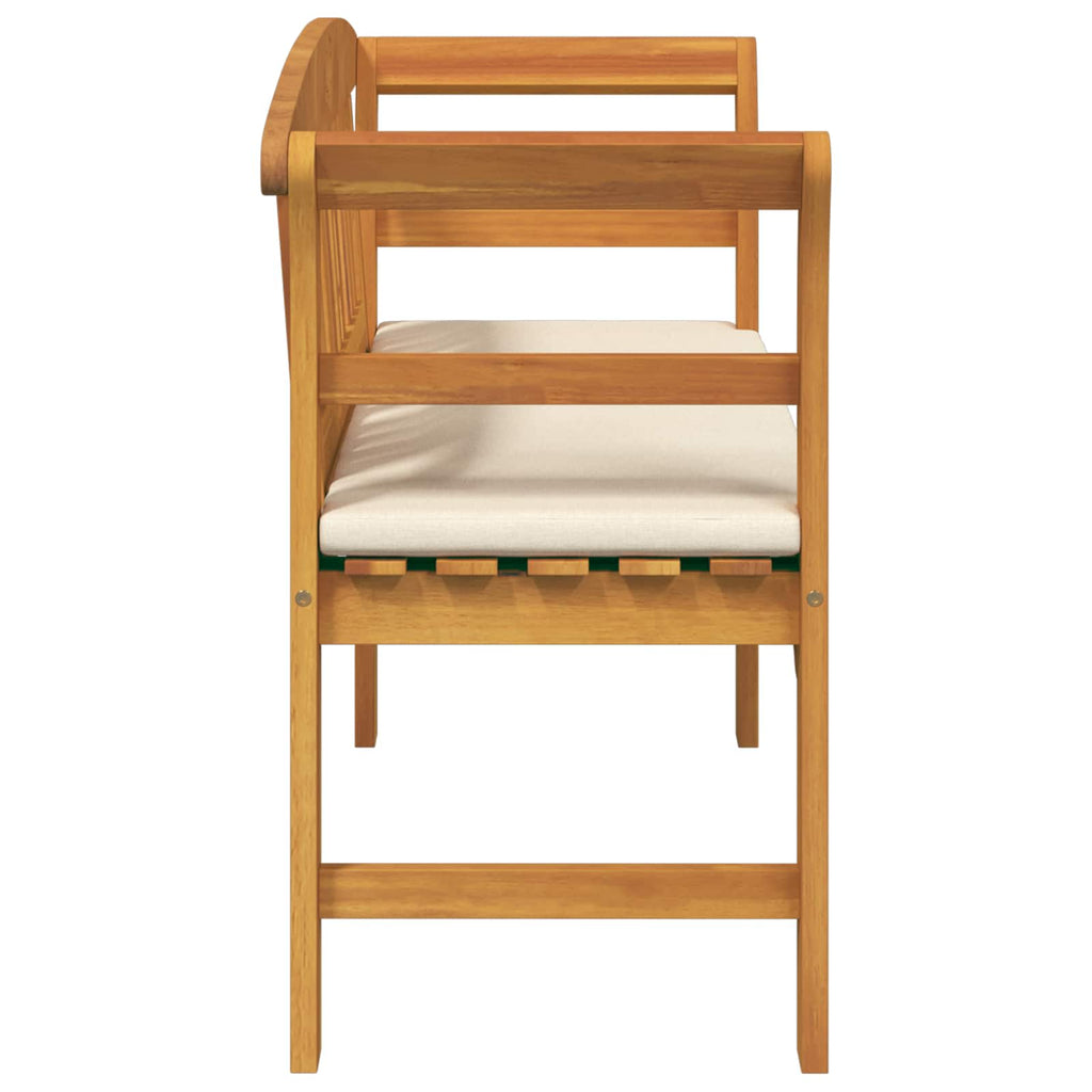 vidaXL Ławka Różana Kremowa biel 114 x 46 x 82,5 cm Lite Drewno Akacji