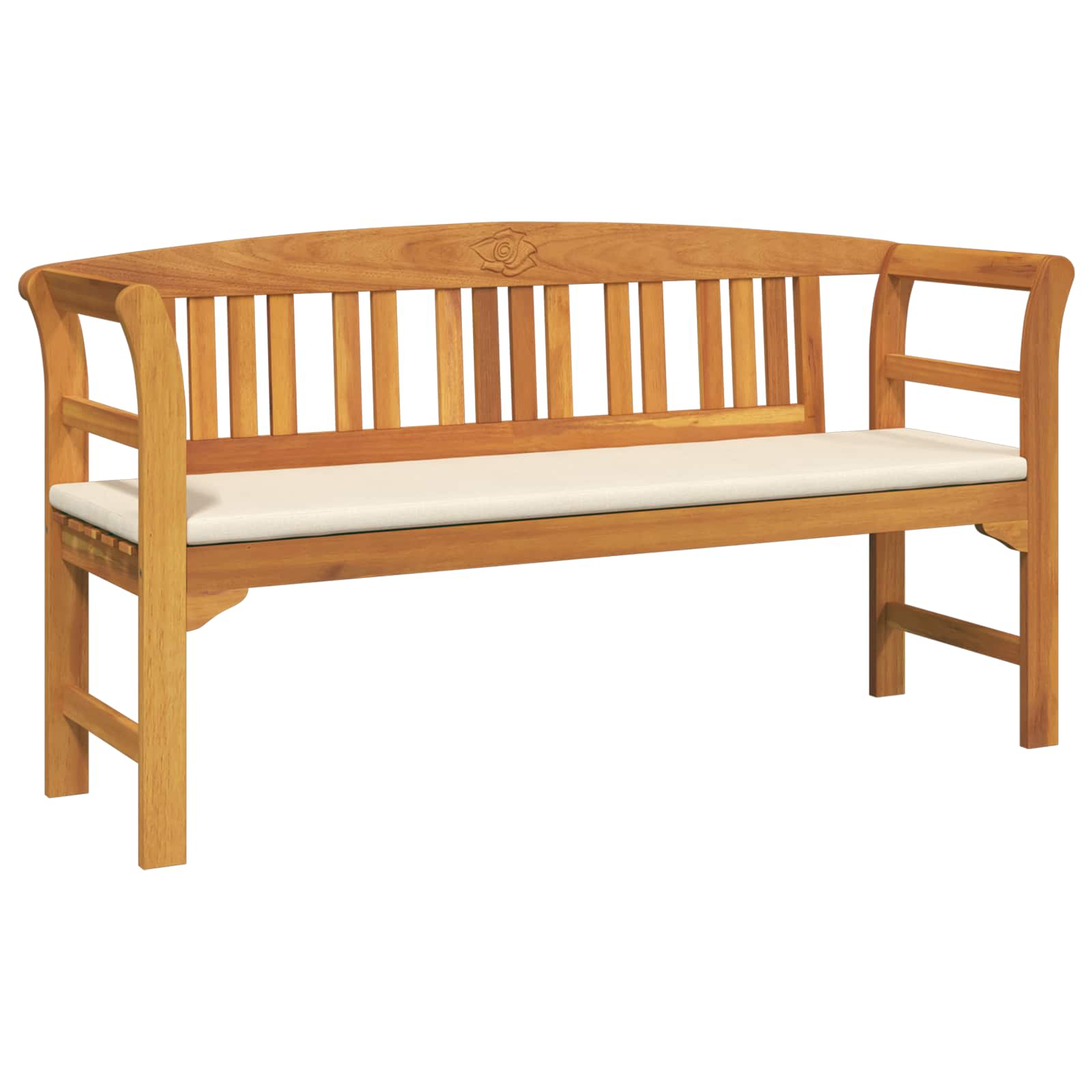 vidaXL Ławka Różana Naturalny 157 x 46 x 82,5 cm Lite Drewno Akacji