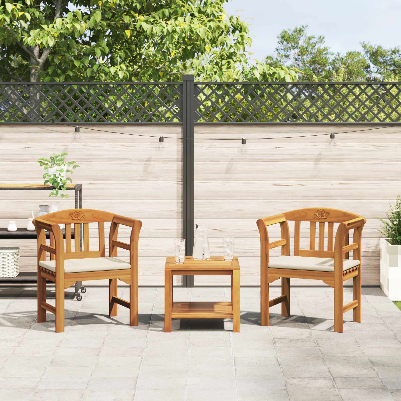 vidaXL Ławka Różana Naturalny 68,5 x 46 x 82,5 cm Lite Drewno Akacji