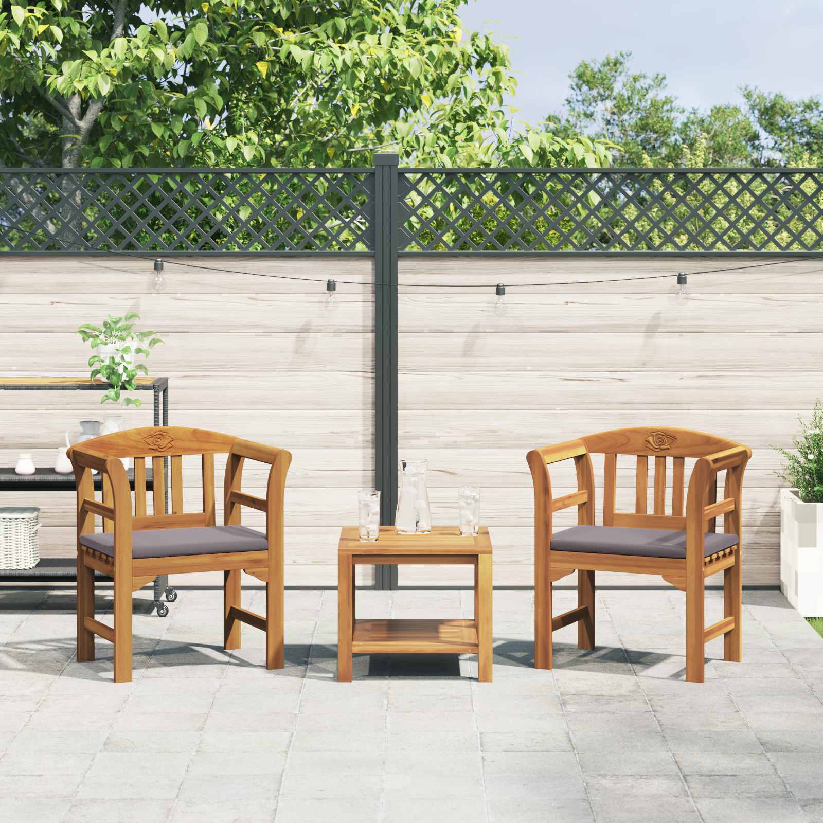 vidaXL Ławka Różana Naturalny 68,5 x 46 x 82,5 cm Lite Drewno Akacji