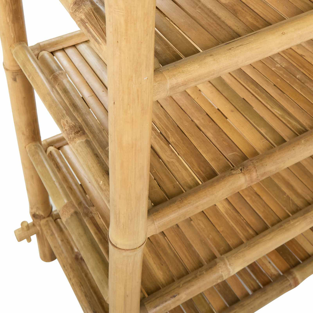 vidaXL Stojak na buty z półką naturalny 4-poziomowy Bambus