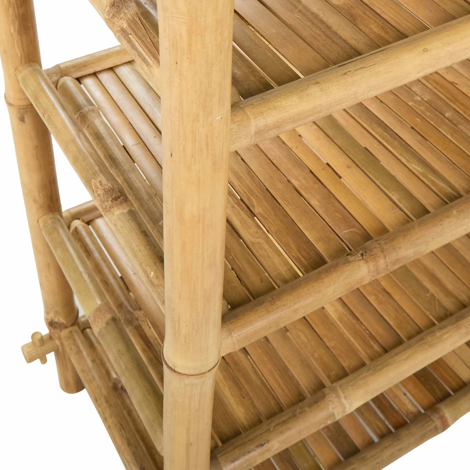 vidaXL Stojak na buty z półką naturalny 4-poziomowy Bambus